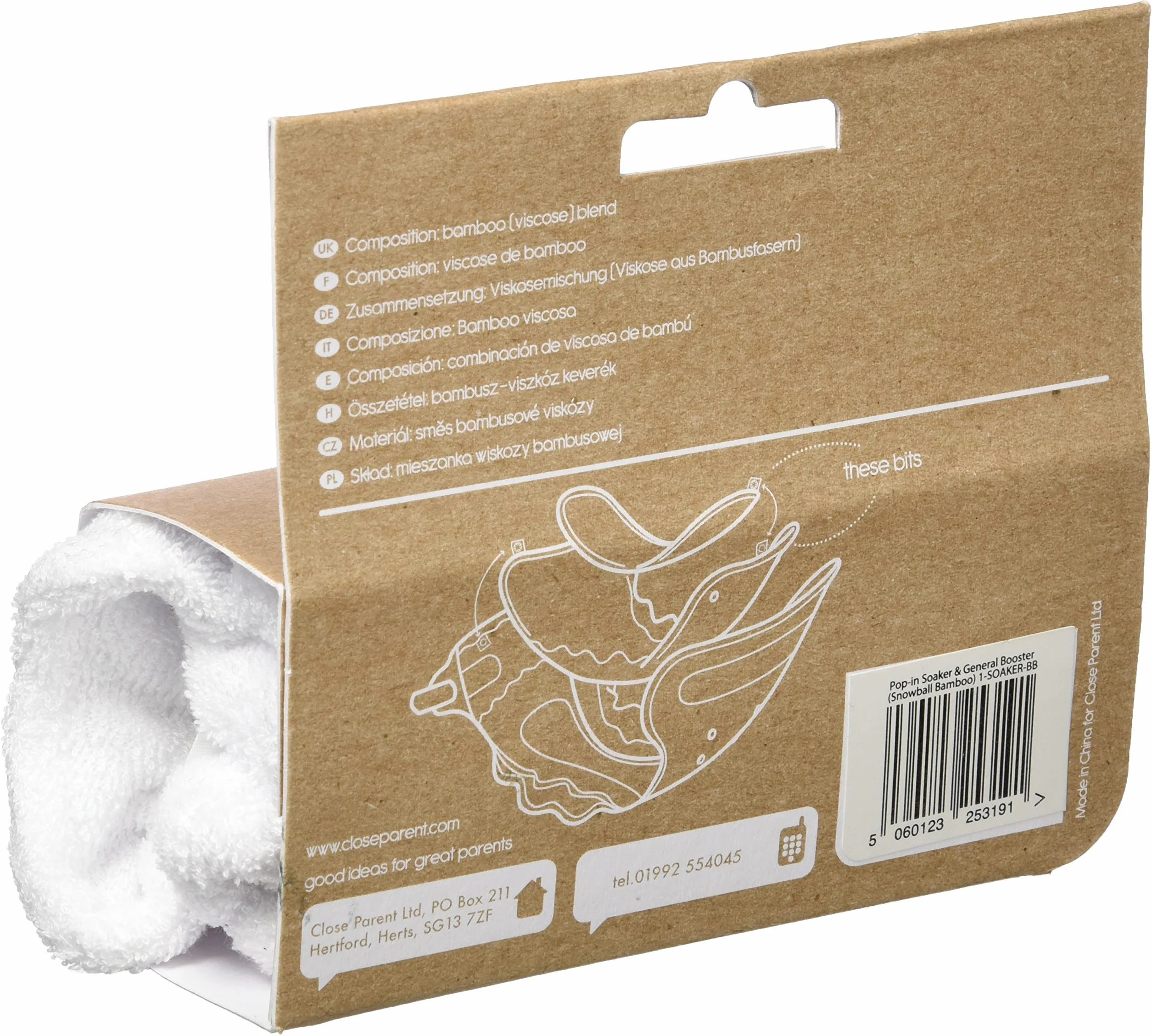 Panno per pannolino Soaker & Booster V2 bambù Bianco