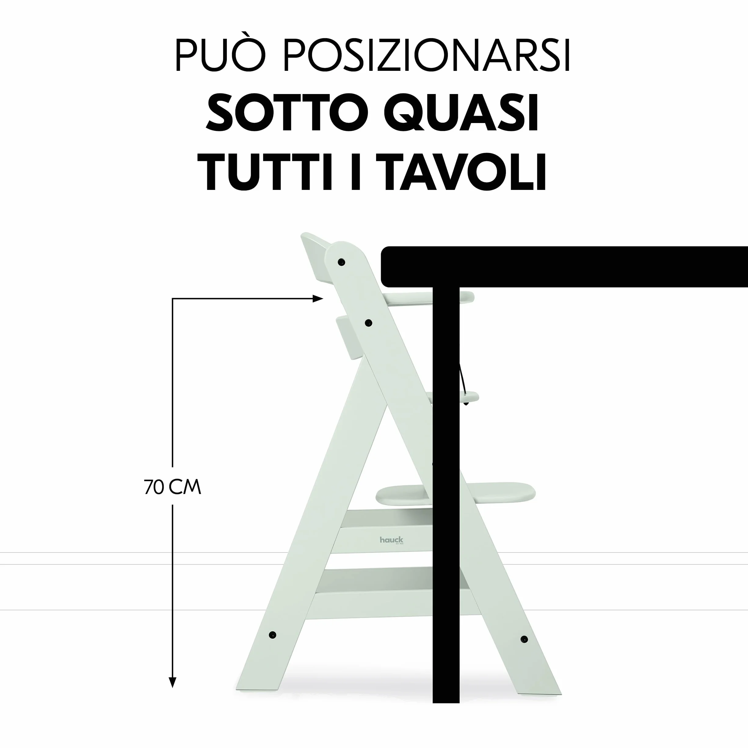 hauck Seggiolone Pappa Alpha Plus Newborn - Seggiolone Evolutivo Legno Classic Menta