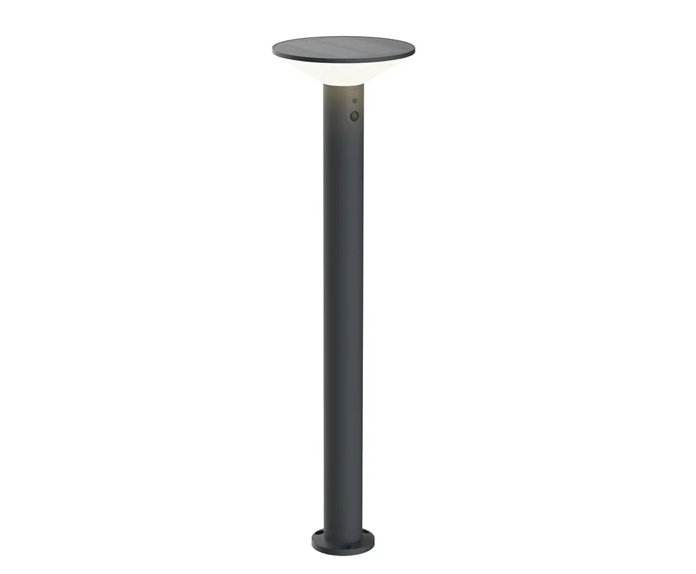 Lampada solare per vialetti con sensore di movimento, illuminazione da giardino con batteria integrata da 2000 mAh, 300 lm, IP44, 3000 K, bianco caldo, lampada solare per esterni/terrazze/balconi