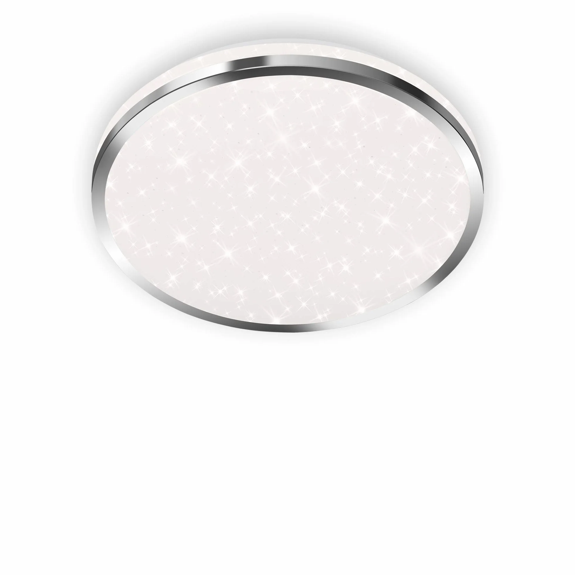 BRILONER Leuchten Plafoniera a LED, Lampada da soffitto con Fantasia a Stelle, per Il Bagno, IP44, 12 Watt, 1.200 Lumen, 4.000 Kelvin, Cromo, 280x70mm (DxH), Bianco Cromato