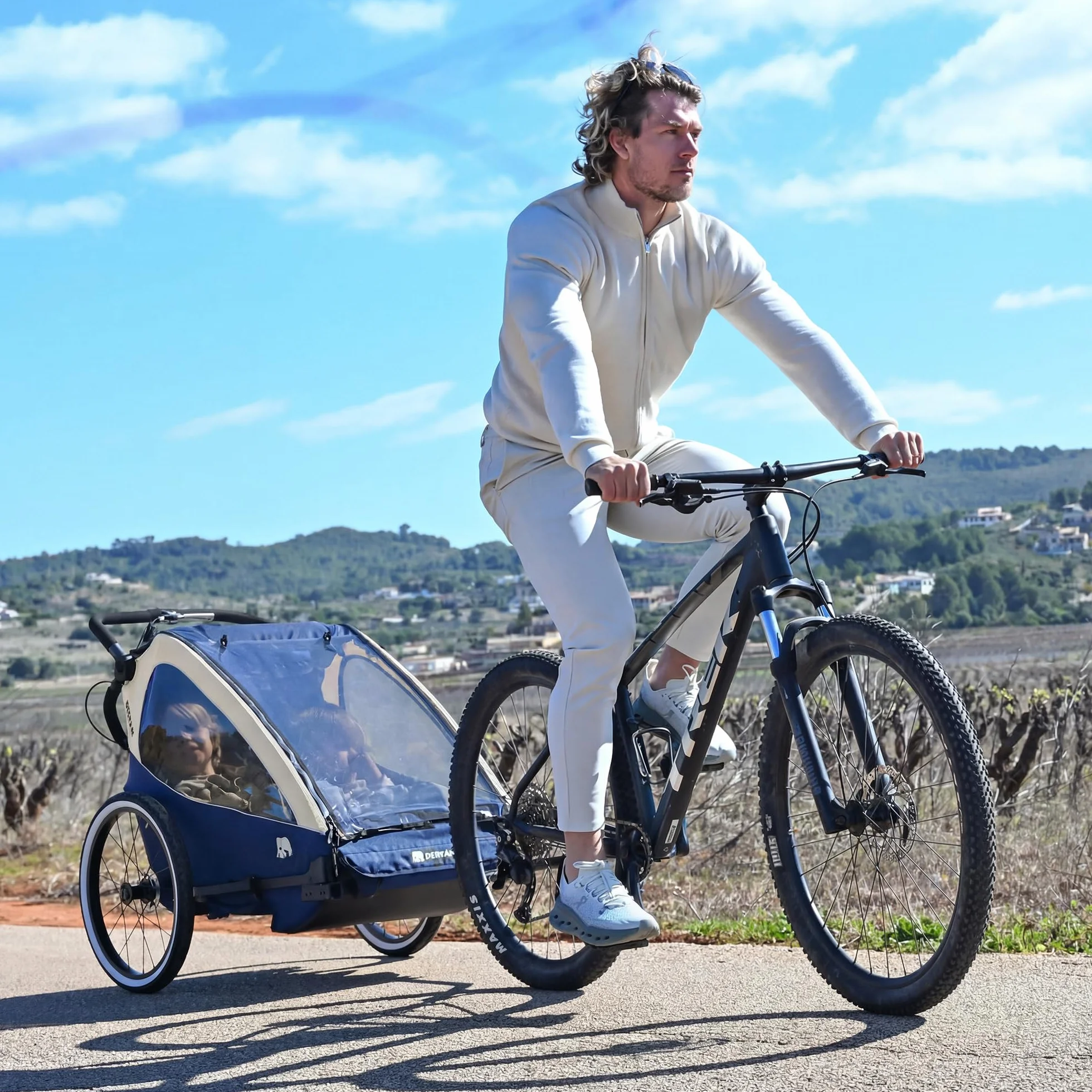 Rimorchio per Bicicletta e Passeggino Deryan