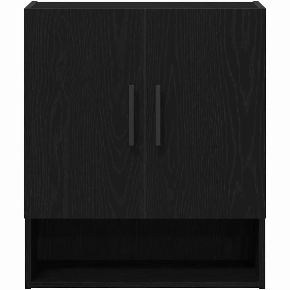 vidaXL Mobile a Muro Rovere Nero 60 x 31 x 70 cm Legno Multistrato Scaffale Rettangolare