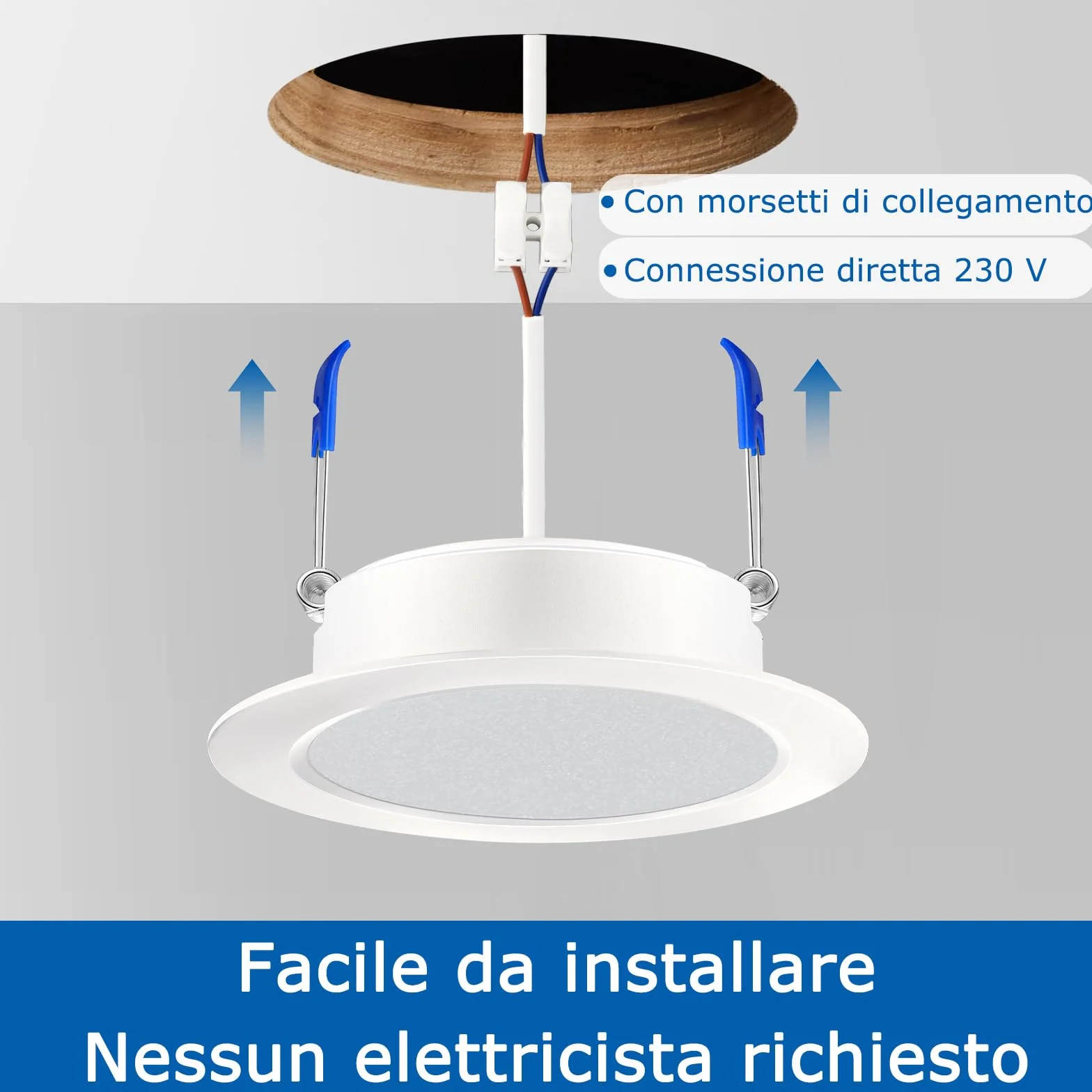 ZIZZLER 40 Faretti LED da Incasso per Cartongesso 220V, 6000K Bianco Freddo, Foro 68mm - 80mm, 5W IP44 Luci Soffitto Interno Ultra Slim, Luce Bianca, per Bagno, Cucina