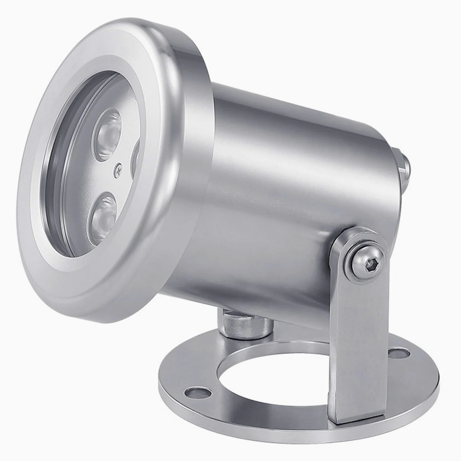 Luci della piscina, LED Underwater Spotlight 3W Low Power Stainless Steel RGB Fountain Water Feature Lamp Rotating Pool Spring(Warm White,2W)