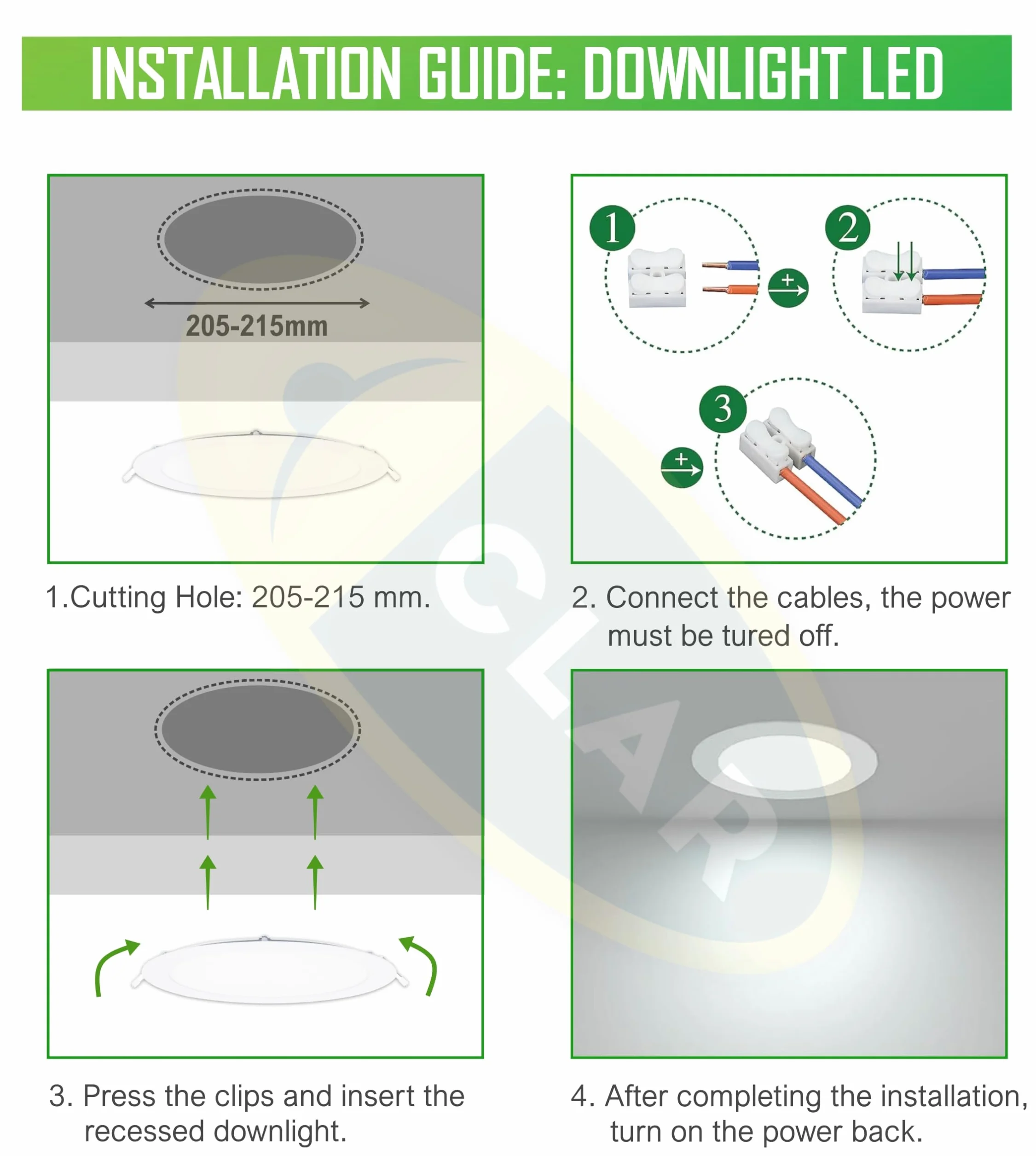 CLAR - Faretti LED da Incasso per Cartongesso, Faretti a LED da Incasso, Faretto Incasso, 4000ºK 20W Garanzia di 3 anni (Pack 10)