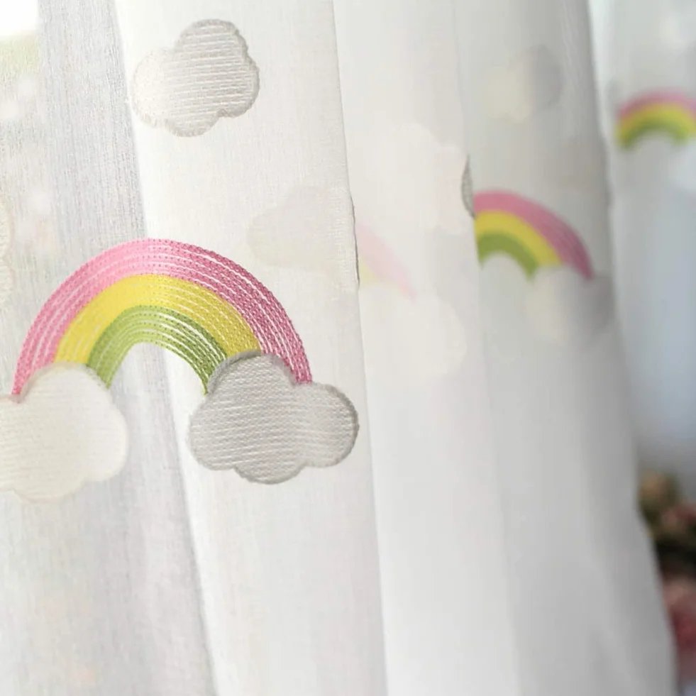 Tenda Trasparente Arcobaleno con Gancio Oscurante per Bambini 150x270cm 1 Pannello