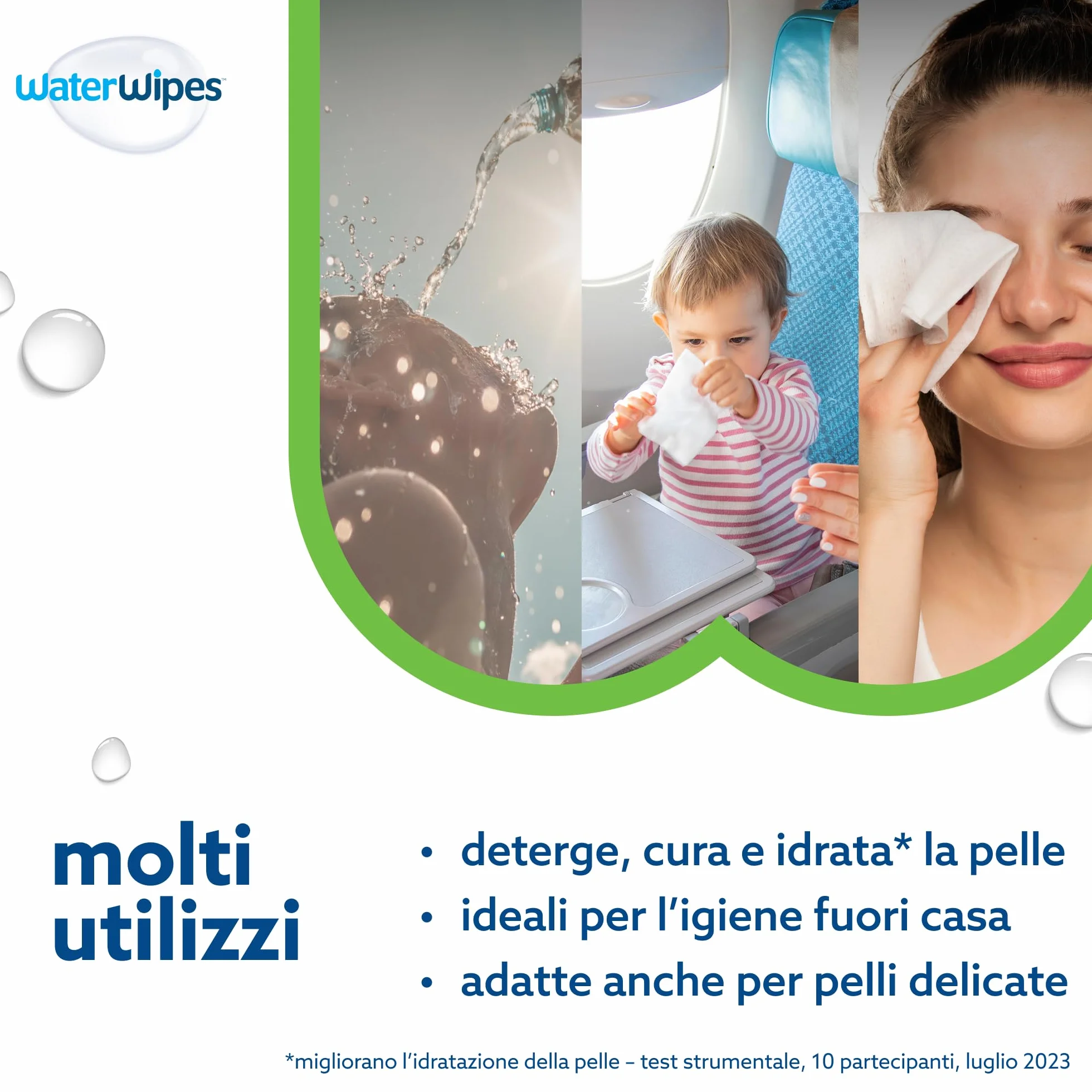 WaterWipes Salviettine Idratanti Sensitive+ Hydrating Boost Wipes 360 Pezzi 6 Confezioni 99% Acqua Aloe Vera