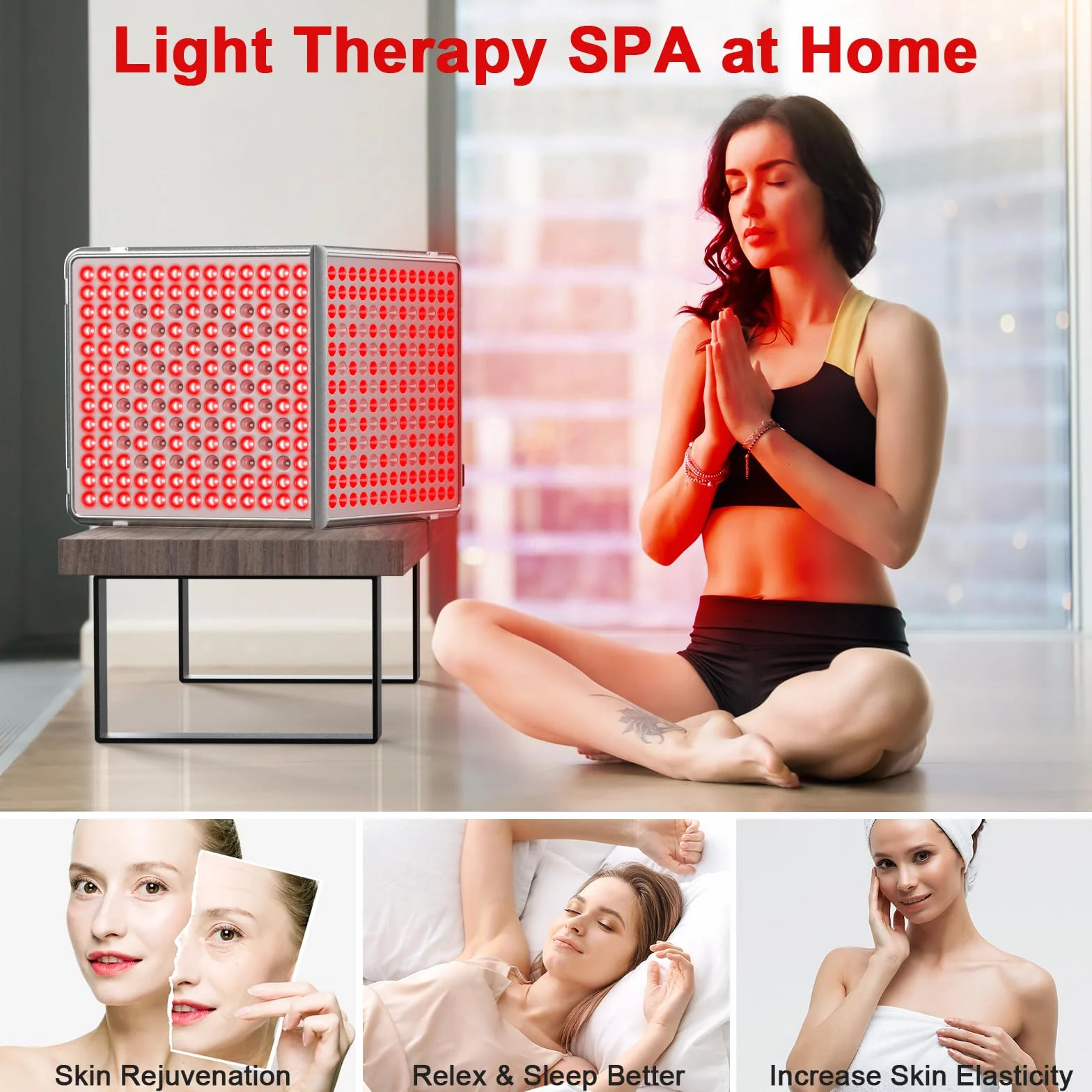 Lampada a Infrarossi, Lampada a Luce Rossa Combo Profey 660nm e 850nm, 338 LED a Luce Rossa con Timer, Pannello a Luce Rossa per Viso, Corpo e Schiena (La Lampada Non Produce Calore)