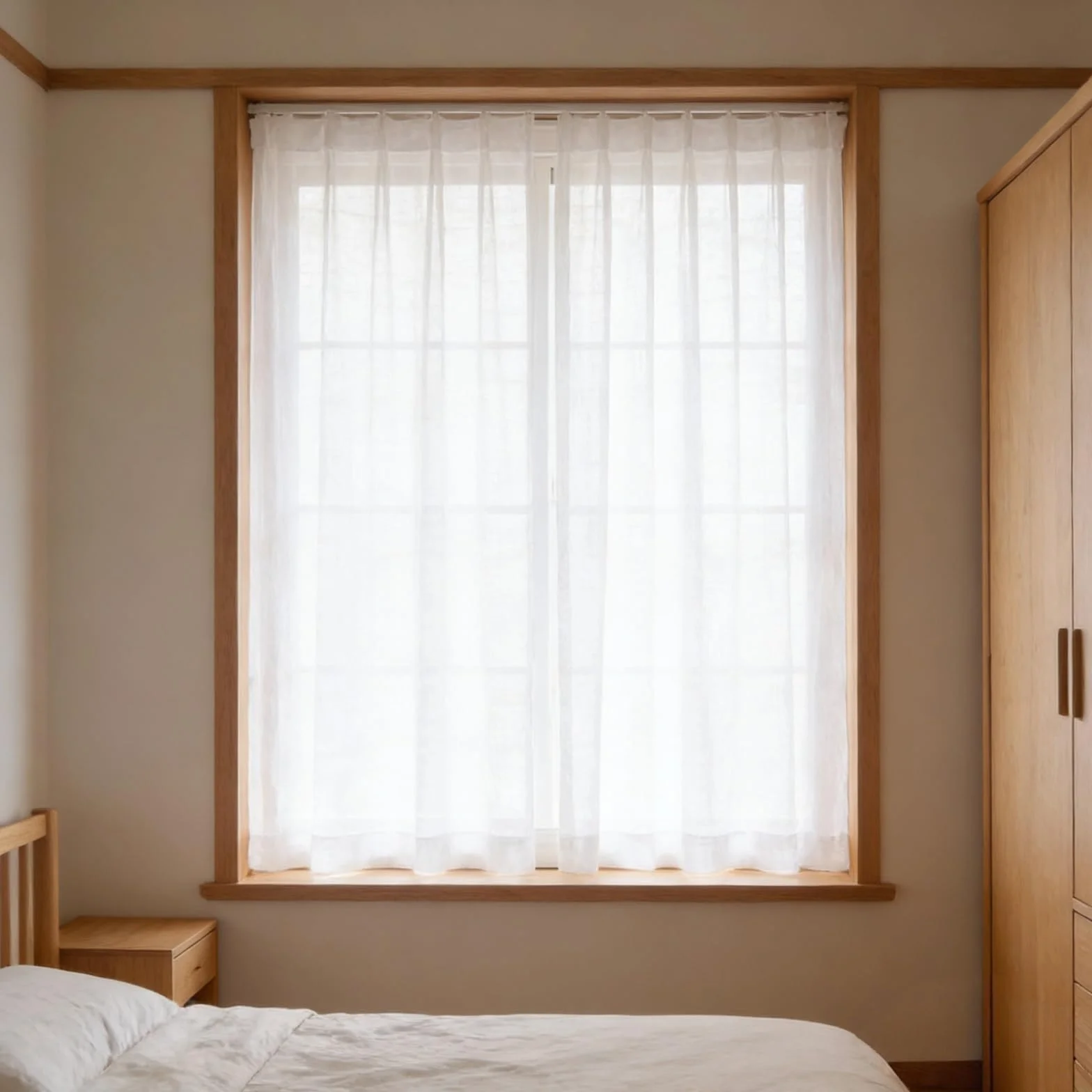 LONGCAO Tende Trasparenti 60 x 190 cm Set di 2 Pannelli in Voile Morbido 100% Poliestere Bianco