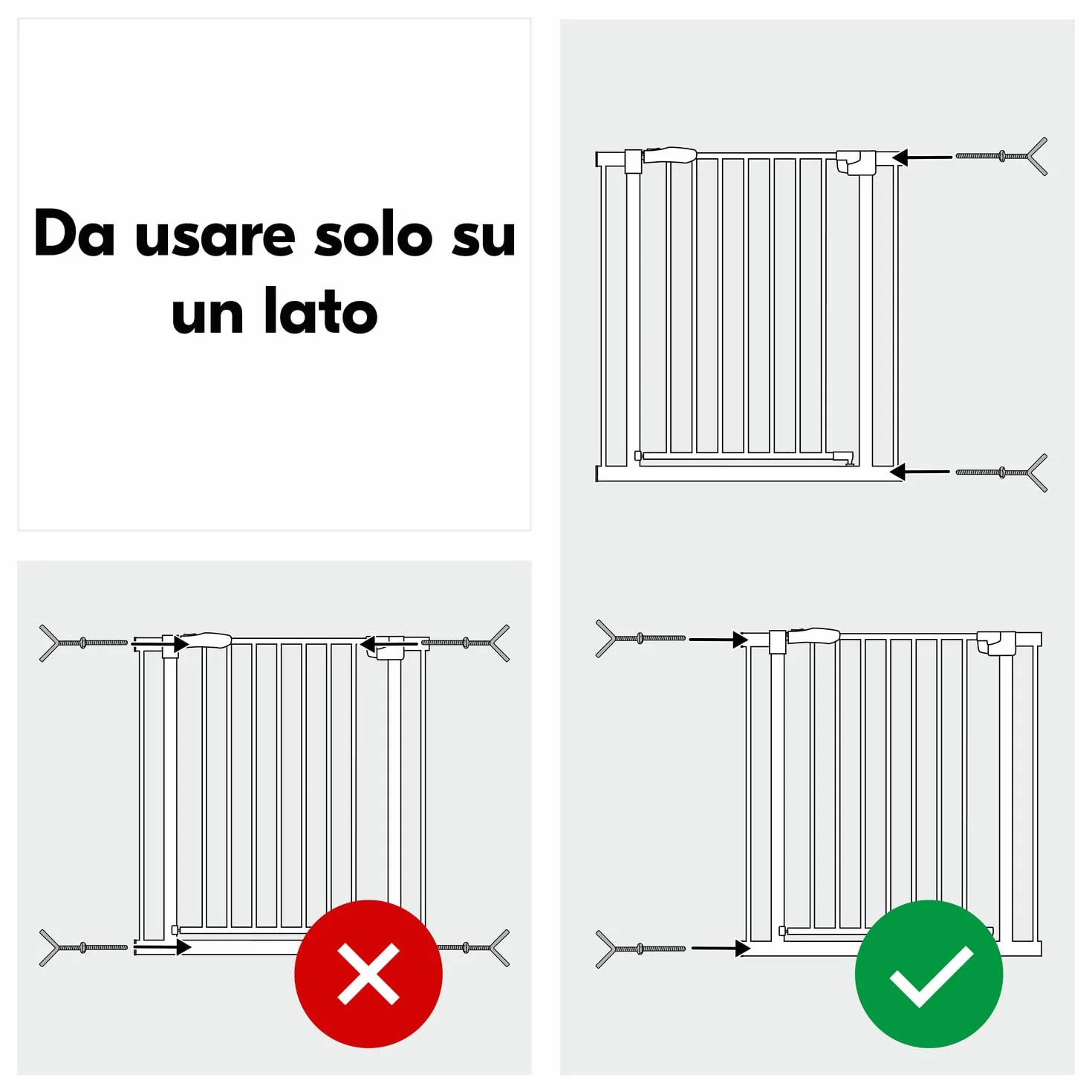 Hauck Y-Spindle Bianco - 2 Adattatori per Scale con Ringhiere a Profili Rotondi 6 cm - Filettatura M10 - Accessorio Compatibile Cancelletto Bambini Cani
