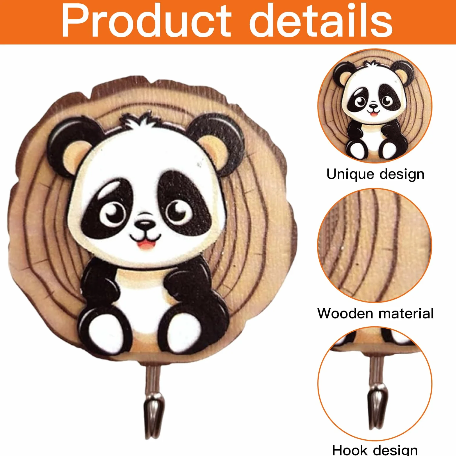Ganci Autoadesivi per Bambini a Forma di Animale, Appendiabiti in Legno per Parete Bagno Cucina Cappelli