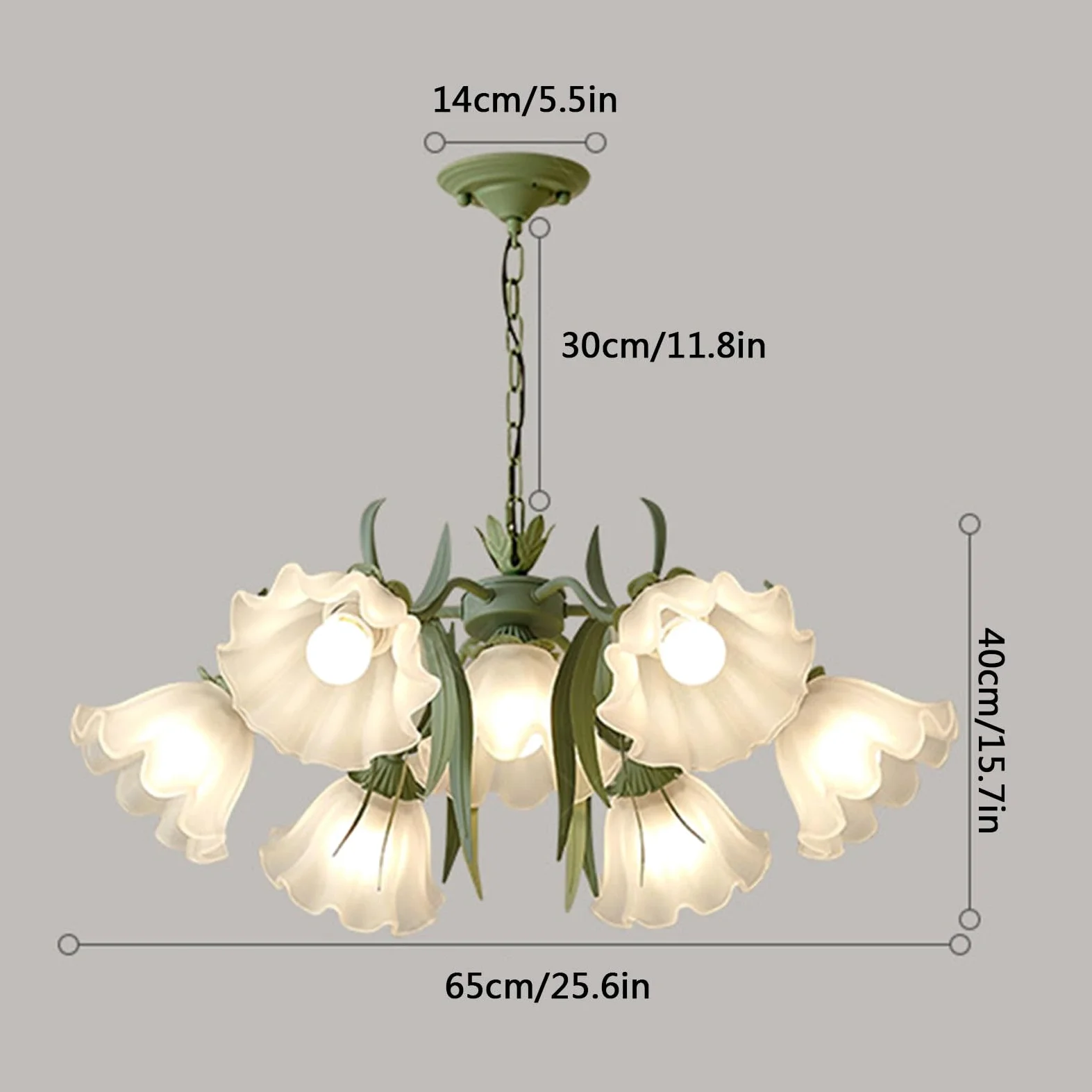Lampadario Moderno in Stile Europeo, lampadario Floreale Pastorale, Lampada a Sospensione in Vetro a Forma di Fiore Bianco, Lampada a Sospensione in Ferro Rustico, Lampada a sospen