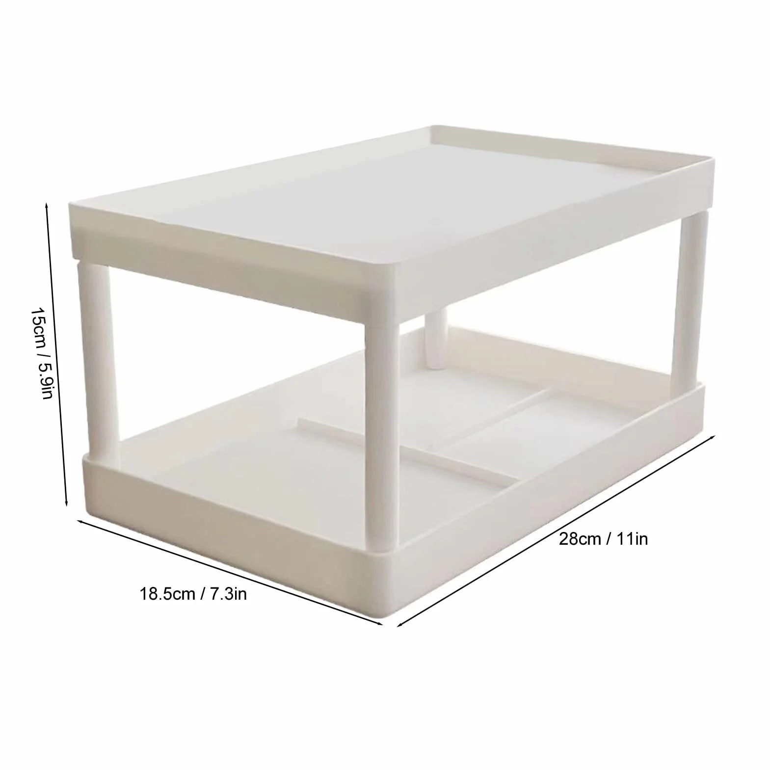 Organizer da Scrivania a 2 Strati per Trucco, Scaffale per Ufficio e Camera da Letto