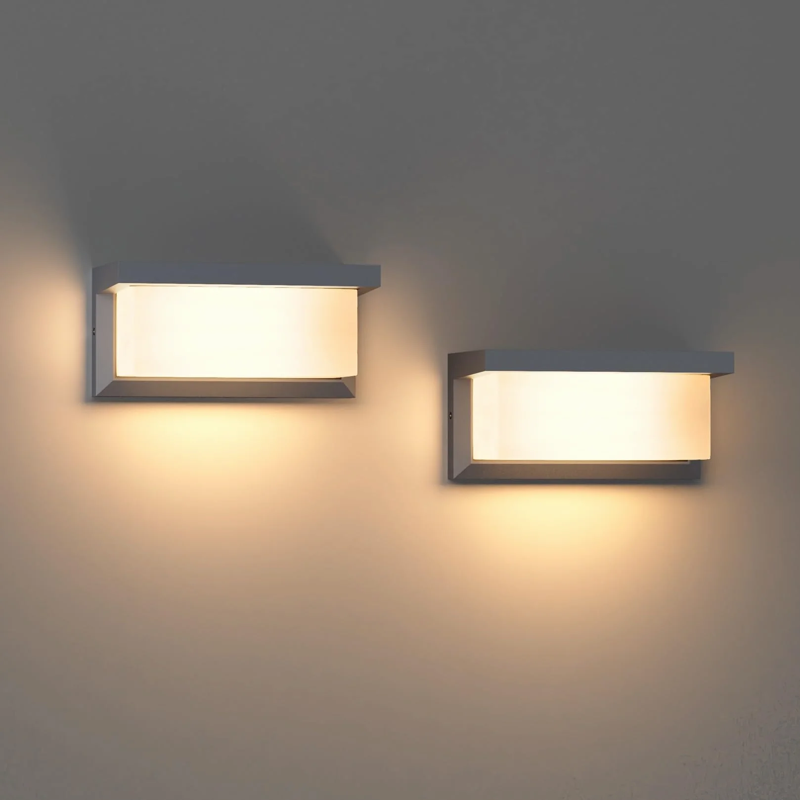 Klighten 2 lampade da parete per esterni, attacco E27, IP65, potenza massima 60 W, lampade da parete adatte per interni ed esterni, terrazza, antracite (senza lampadina)