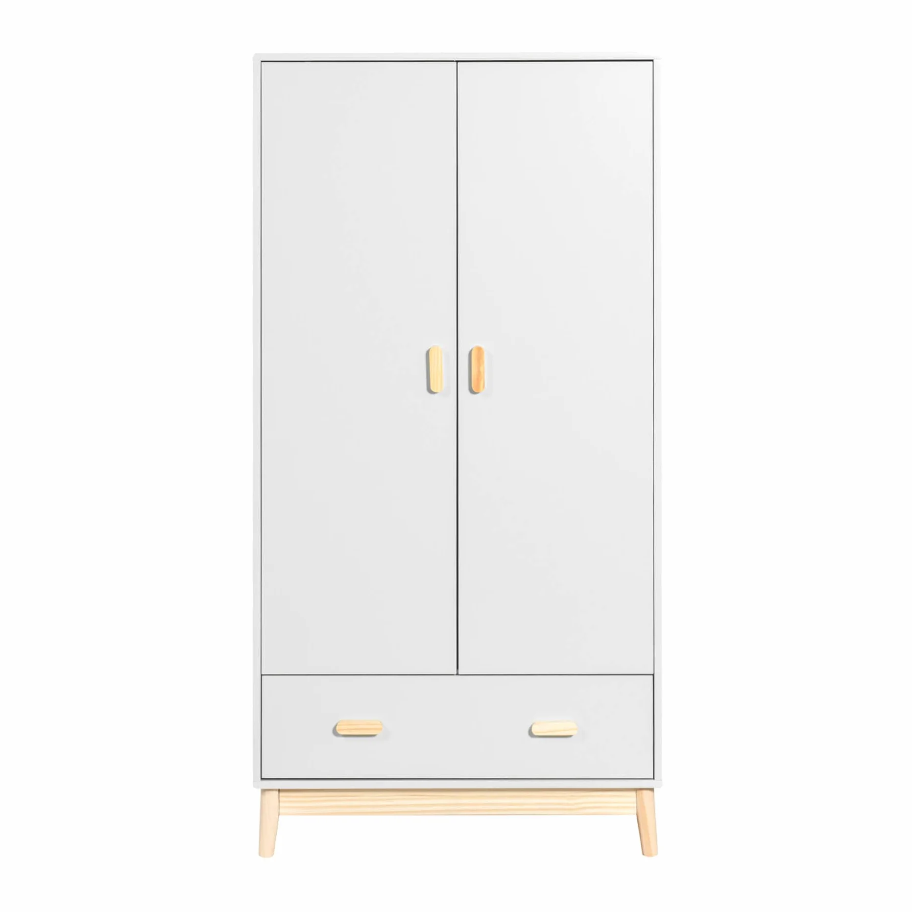 Rebecca Mobili Guardaroba per Bambini Armadio Cameretta Bianco Marrone MDF Pino 175x80x55 cm