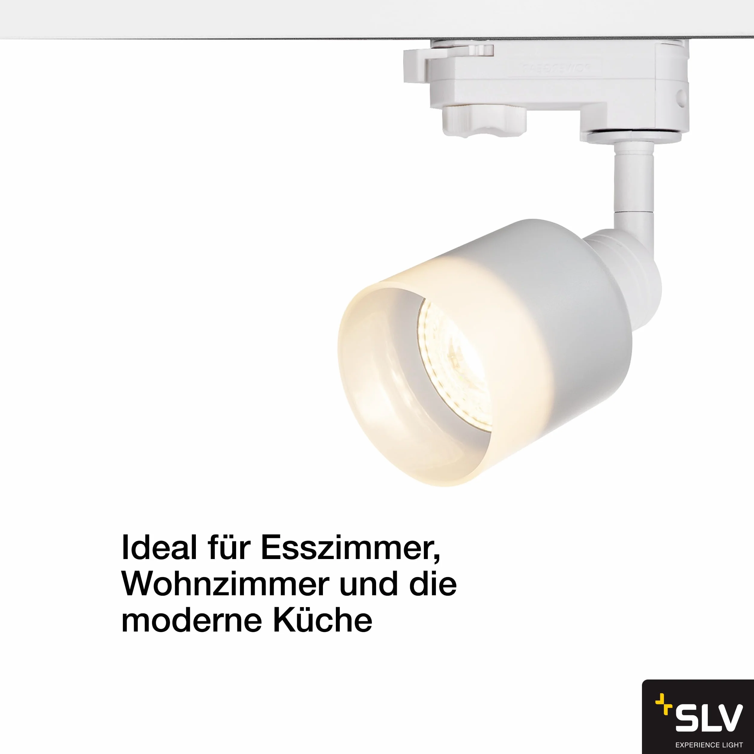 SLV faretto sistema trifase PURI TRACK QPAR51 vetro/faretto, spot LED, faretto a plafone, sistema a binari, illuminazione di interni / GU10 10W bianco