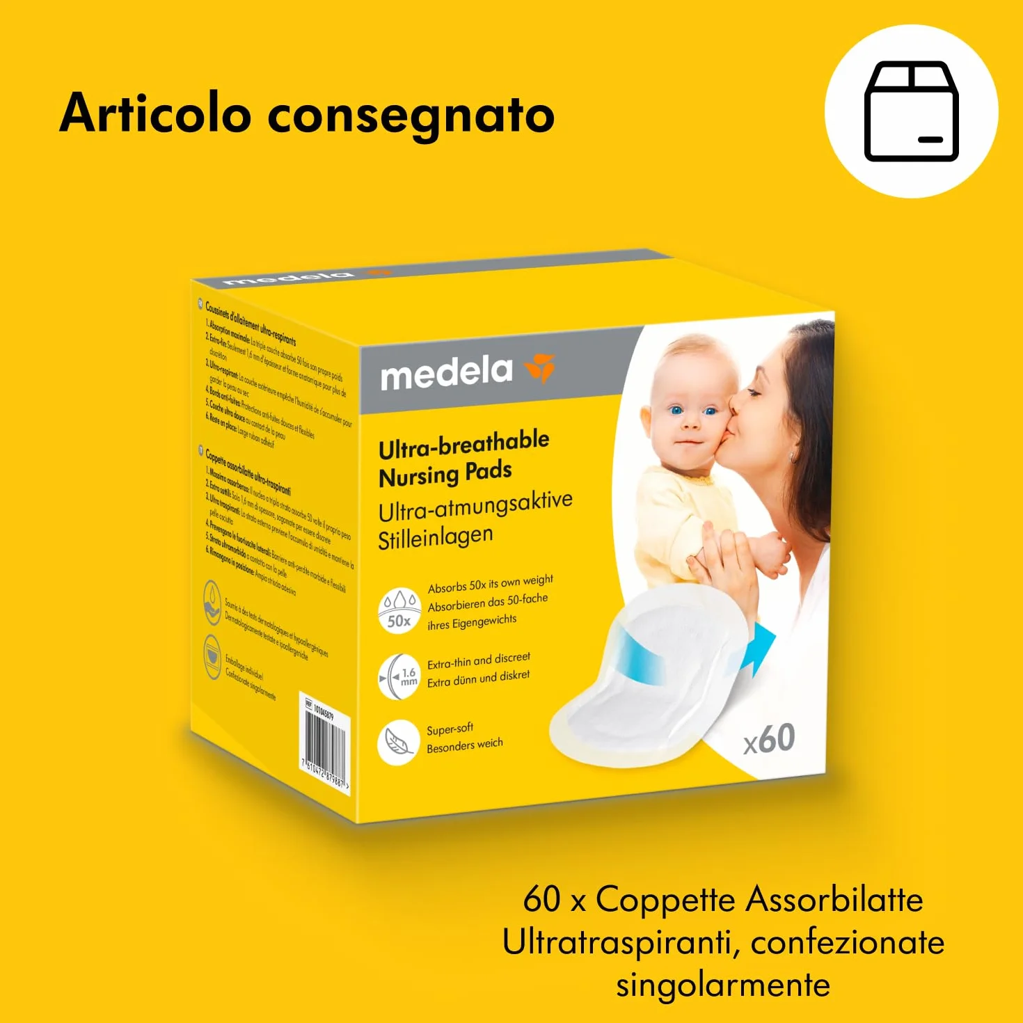 Medela Coppette Assorbilatte Ultratraspiranti, 60 Pezzi