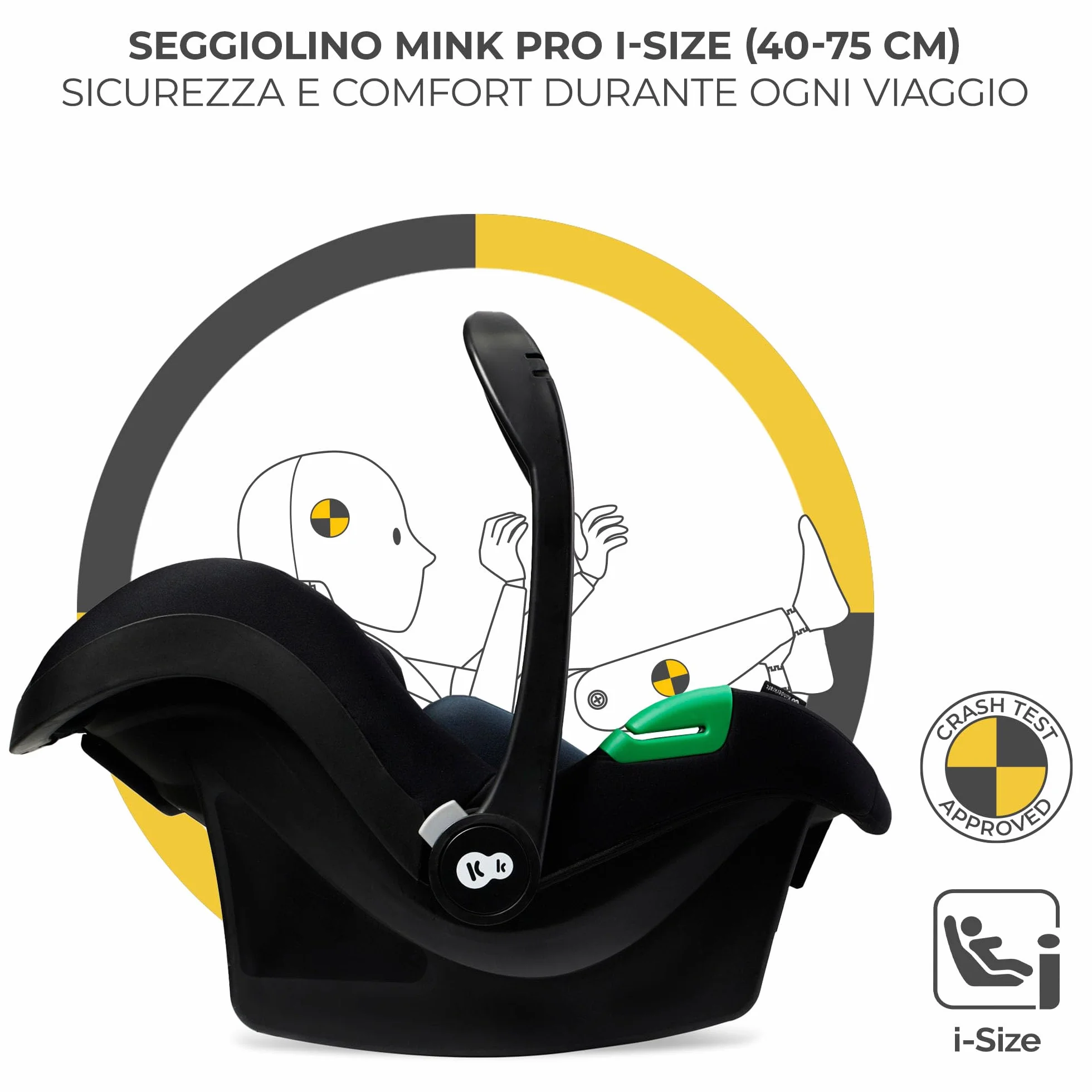 Kinderkraft MOOV 2 passeggino multifunzionale 4 in 1 trio neonato navicella seggiolino auto MINK PRO i-Size Grigio