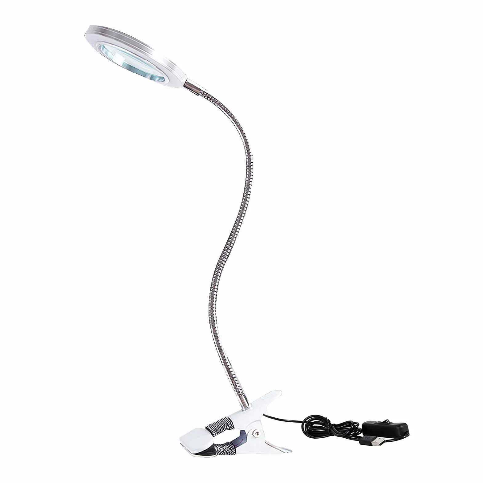 Lampada con Lente Ingrandimento, Lampada Estetista da Tavolo Dimmerabile LED USB con Pinza di Cigno Flessibile per Trucco Tattoo Nail Art Bellezza [Classe di efficienza energetica A+]