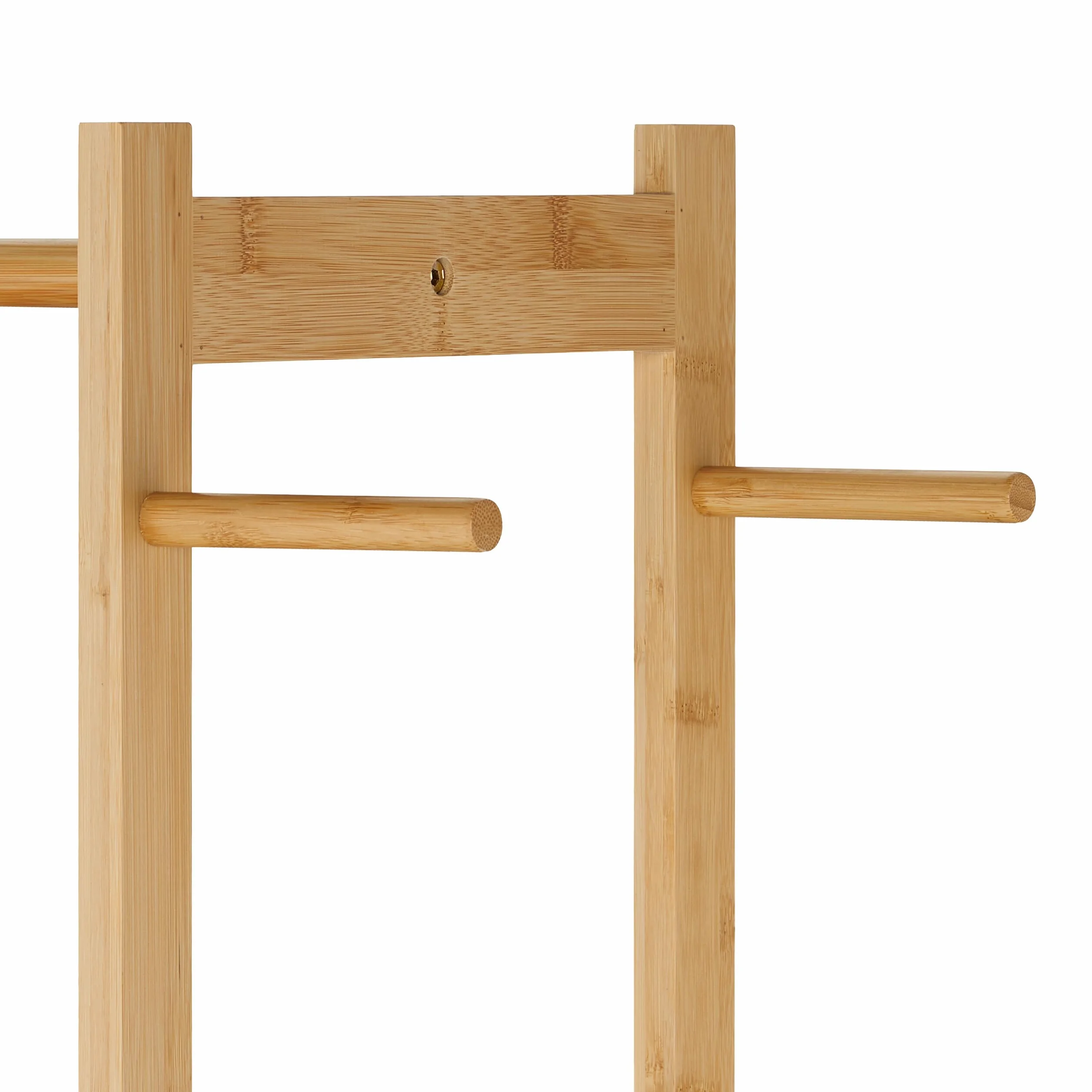 Relaxdays Appendiabiti in bambù 3 Ripiani 3 Ganci 177,5x81x38 cm Marrone Naturale