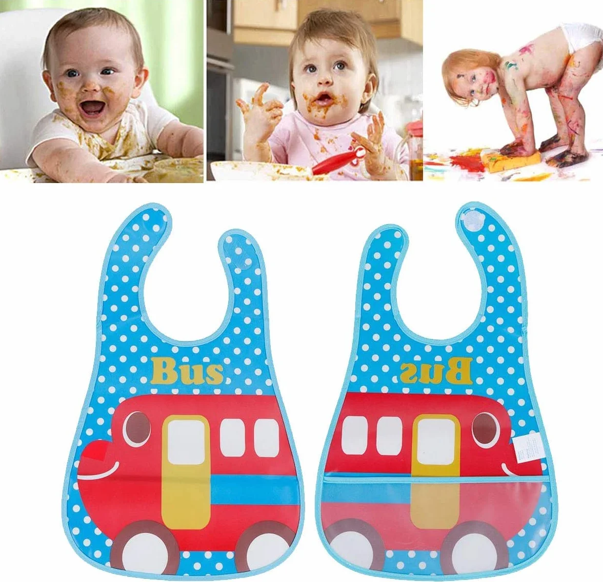 SLOSH Bavaglino Impermeabile in Plastica EVA per Bambino Neonati