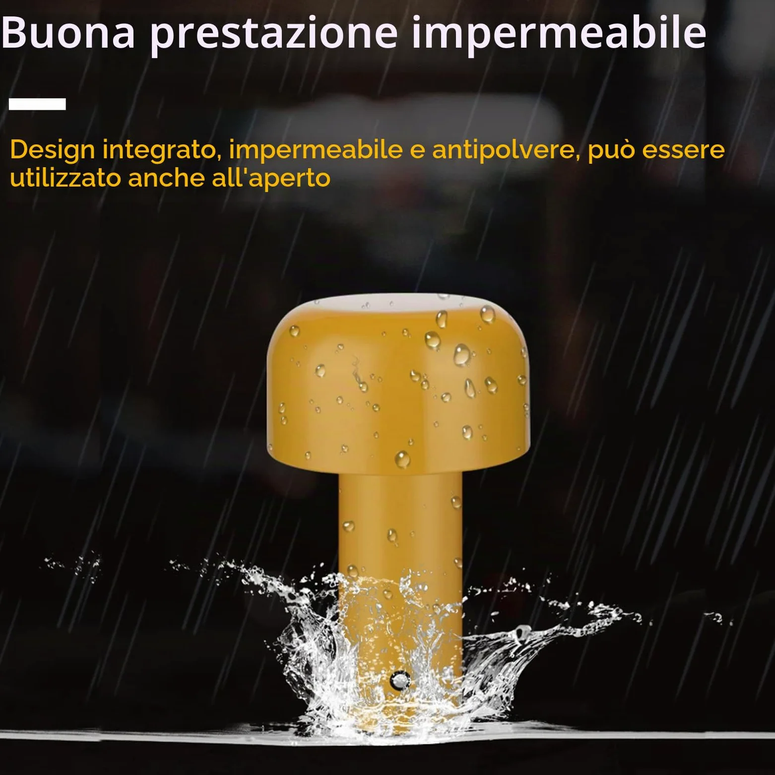 Lampada Da Tavolo A LED Senza Fili, Lampada A Fungo Tattile, USB Camera Da Letto, Luce Notturna 3 Livelli Di Luminosità, Nero