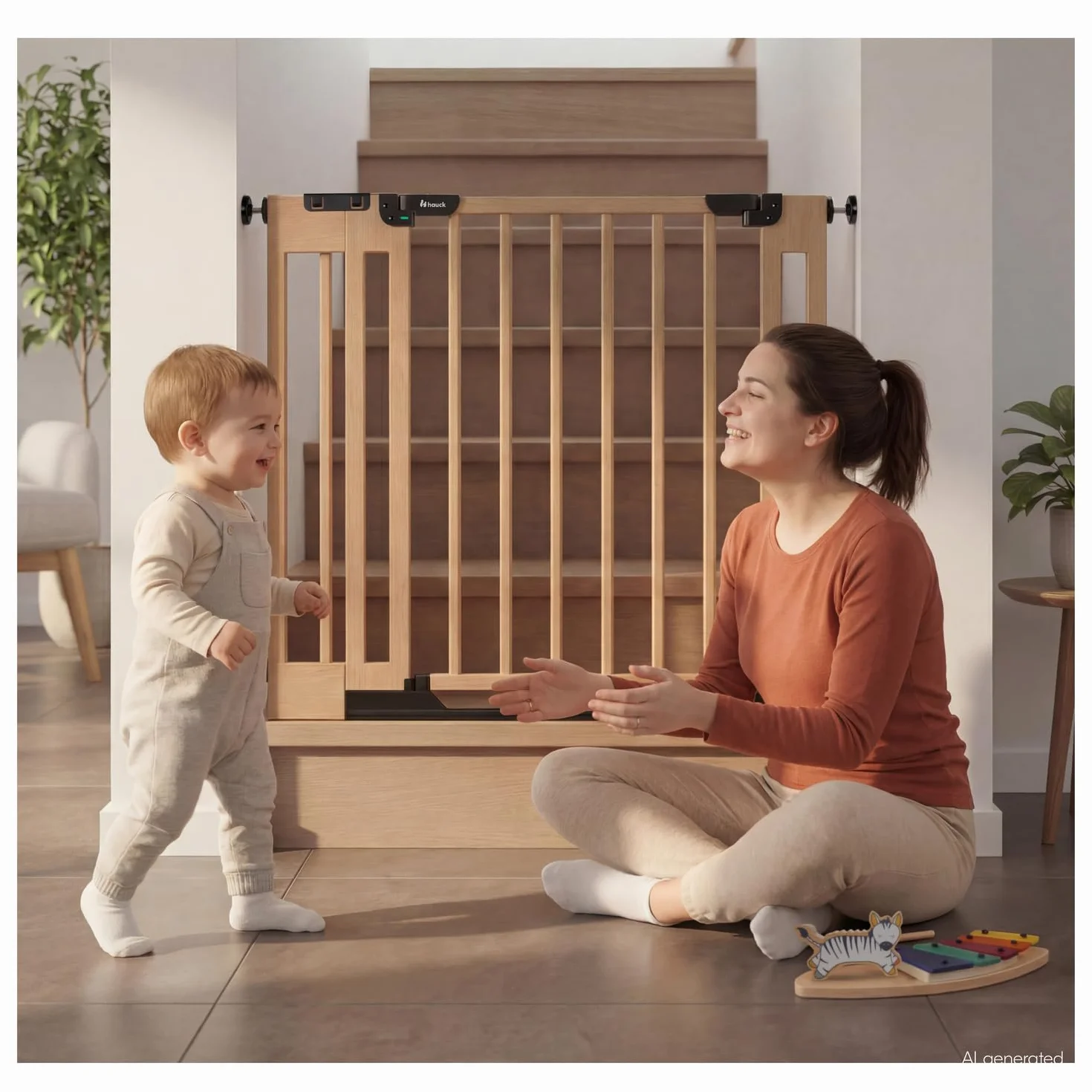hauck Estensione da 15 cm Compatibile Cancelletto di Sicurezza Clear Step Easyclose Eco, Legno di Faggio - Accessorio per Cancellino Bambini e Cani