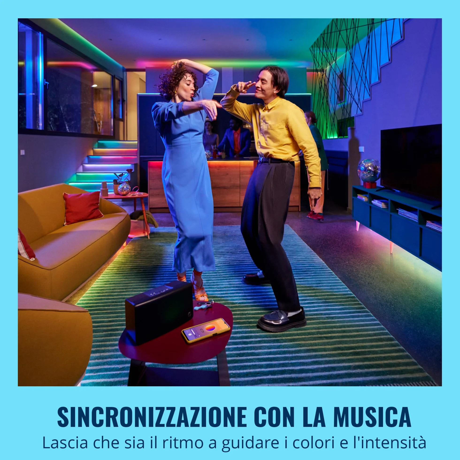 Wiz Striscia LED RGBIC Striscia luminosa a LED-20m,16 milioni di colori+sfumature di bianco,scenari luminosi dinamici,connessione al Wi-Fi,controllo vocale/app,funziona con Google Home,Alexa e HomeKit