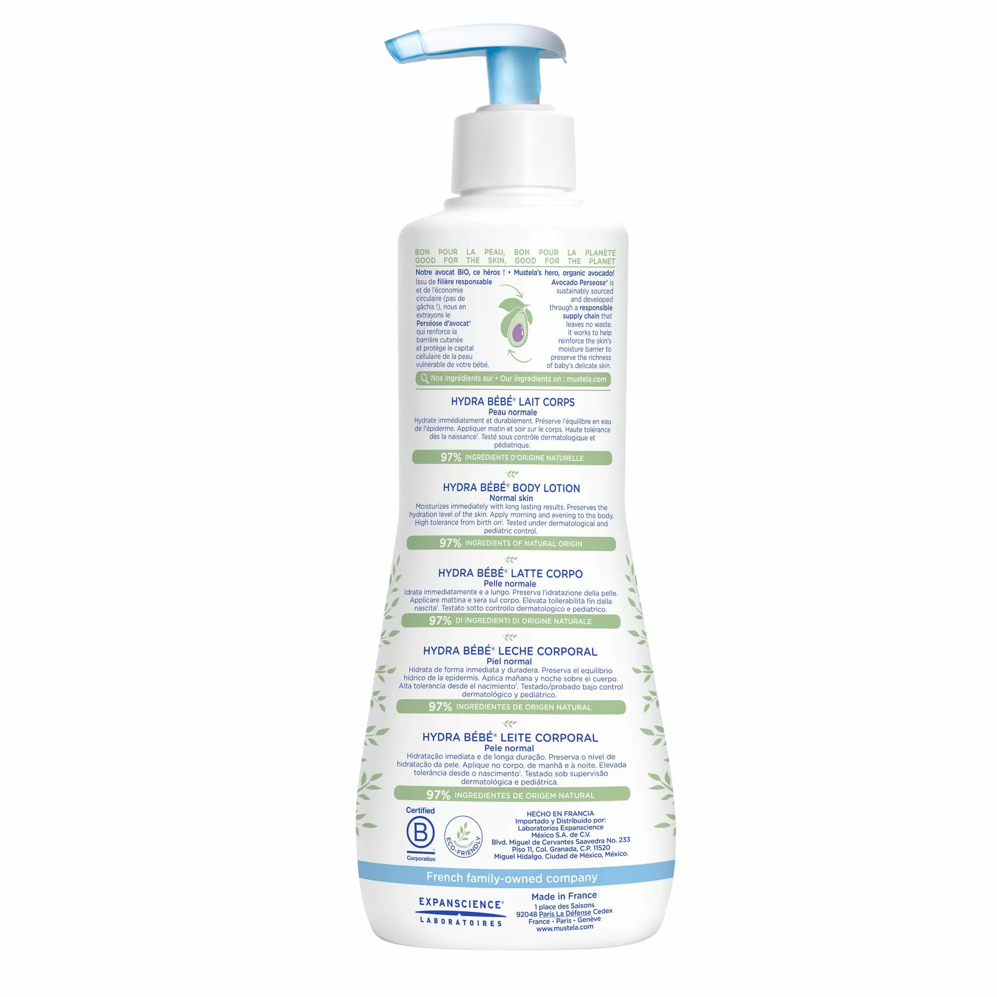 Mustela Hydra Bebè Latte Idratante per il Corpo Pelle Normale 500ml