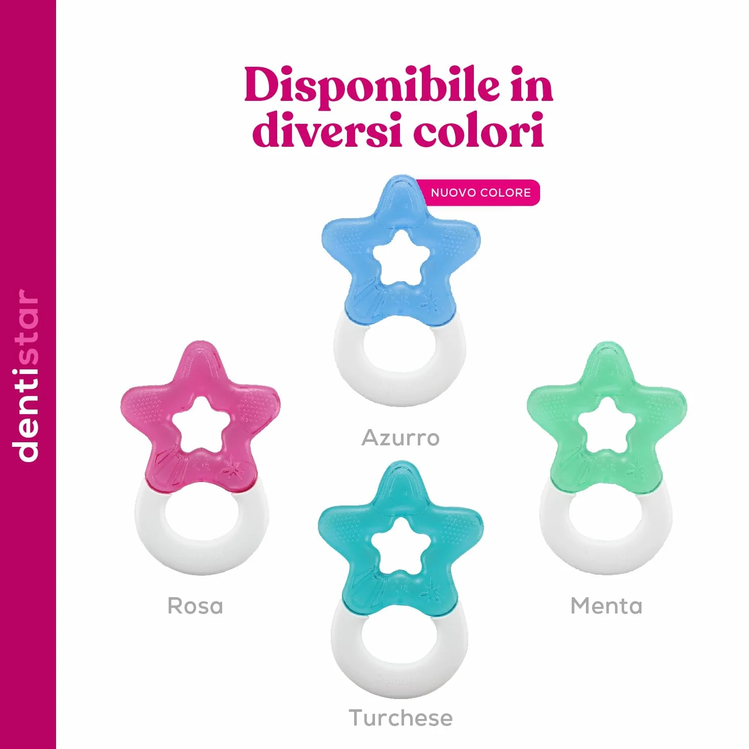 Dentistar Set di 2 Massaggiagengive Rinfrescanti per Bambini - Giocattolo Dentizione Senza BPA Turchese