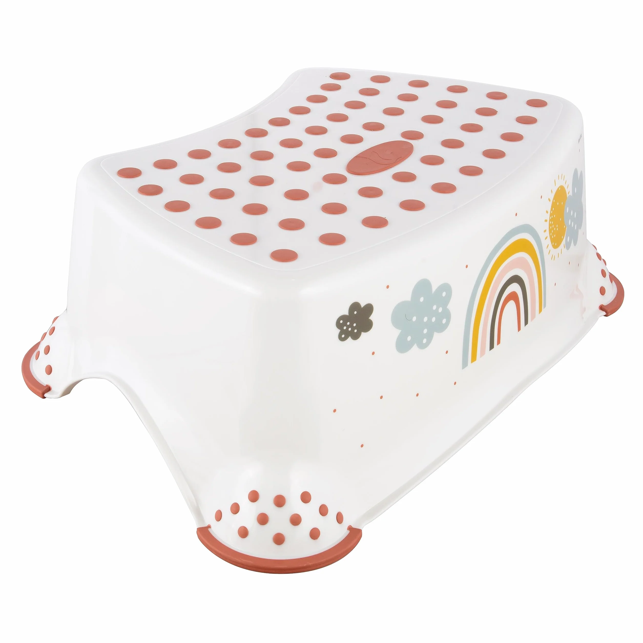 Keeper Scaletta a 1 Gradino Arcobaleno per Bambini Antiscivolo Bianco
