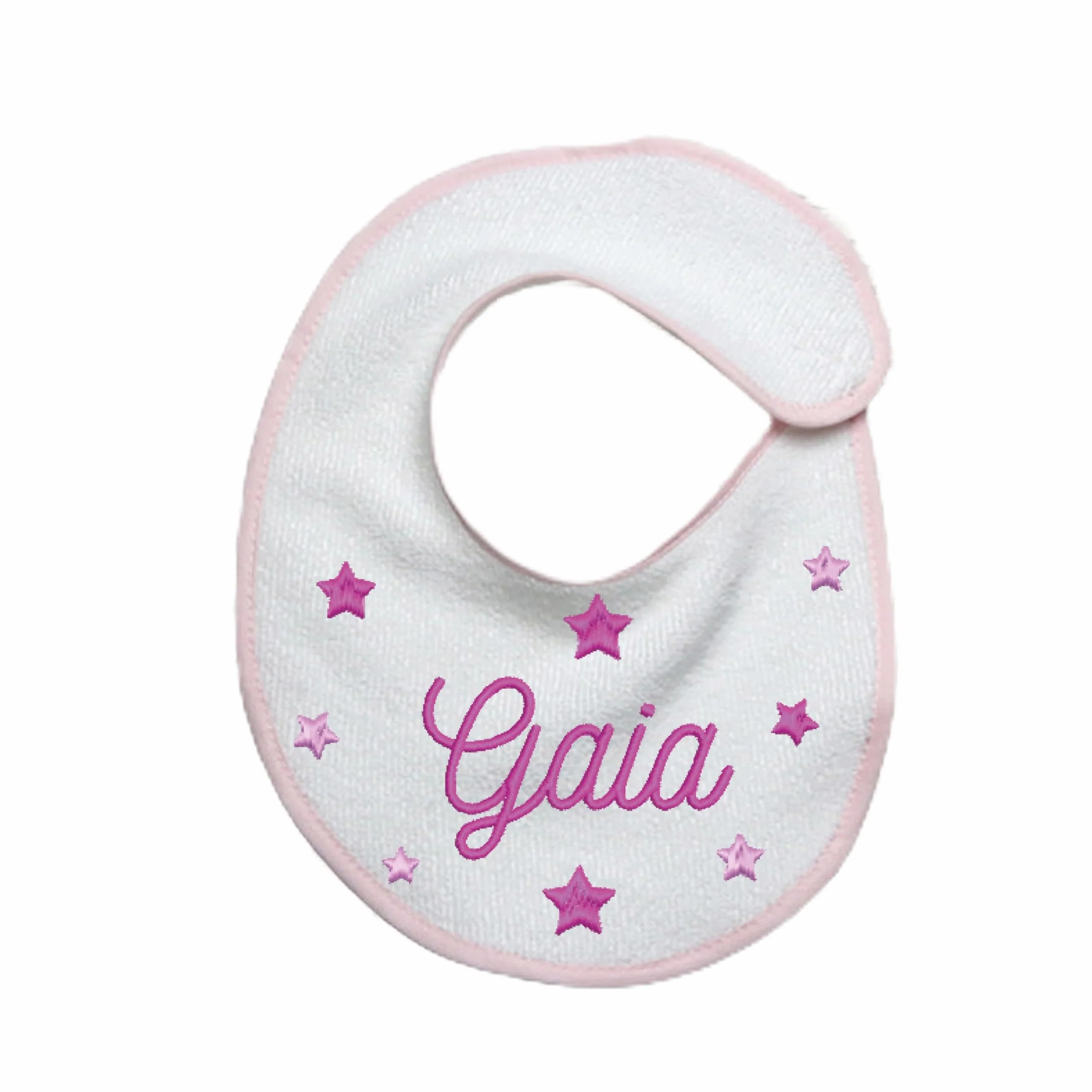 Bavetta Bavaglino Neonato Personalizzato 100% Cotone Made In Italy
