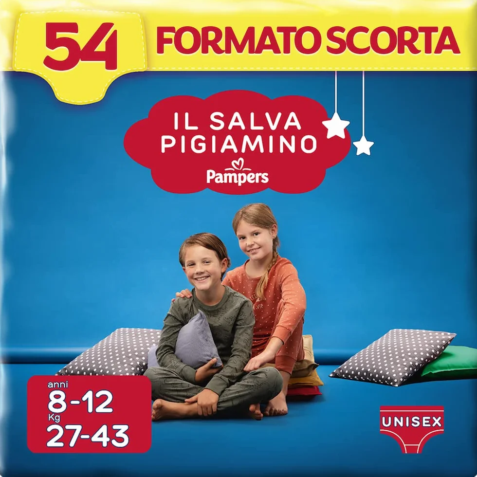 Pampers Il Salva Pigiamino 8-12 anni L/XL (27-43 kg) Enuresi Notturna 54 Pannolini Bambino
