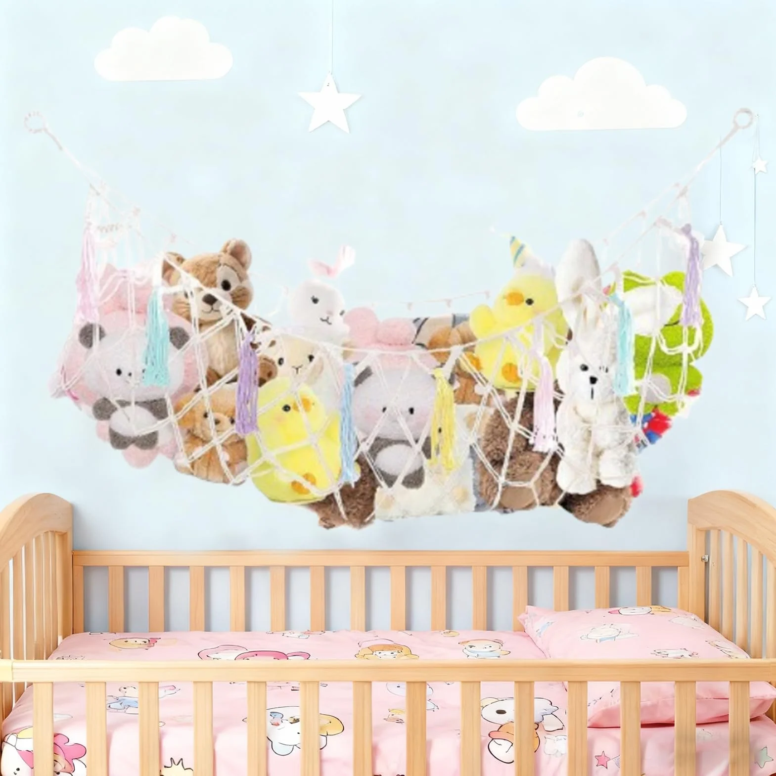 Rete Amaca Per Animali Di Peluche Resistente Grande Decorazione Stanza Porta Giocattoli Rete Maglia Organizzazione Esposizione