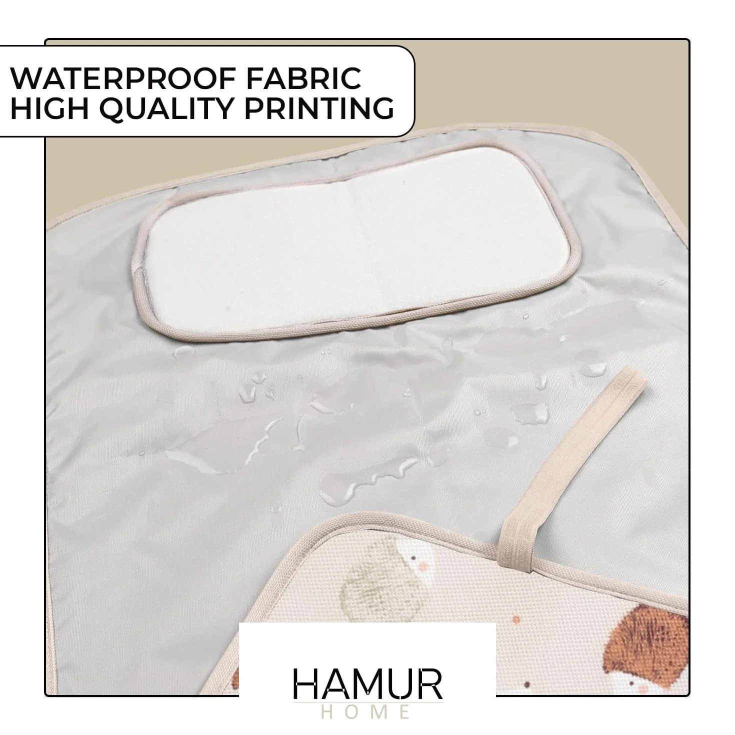 Hamur Home Fasciatoio Portatile Pieghevole Impermeabile 40x70 cm Lavabile - Neonato Viaggio Regalo