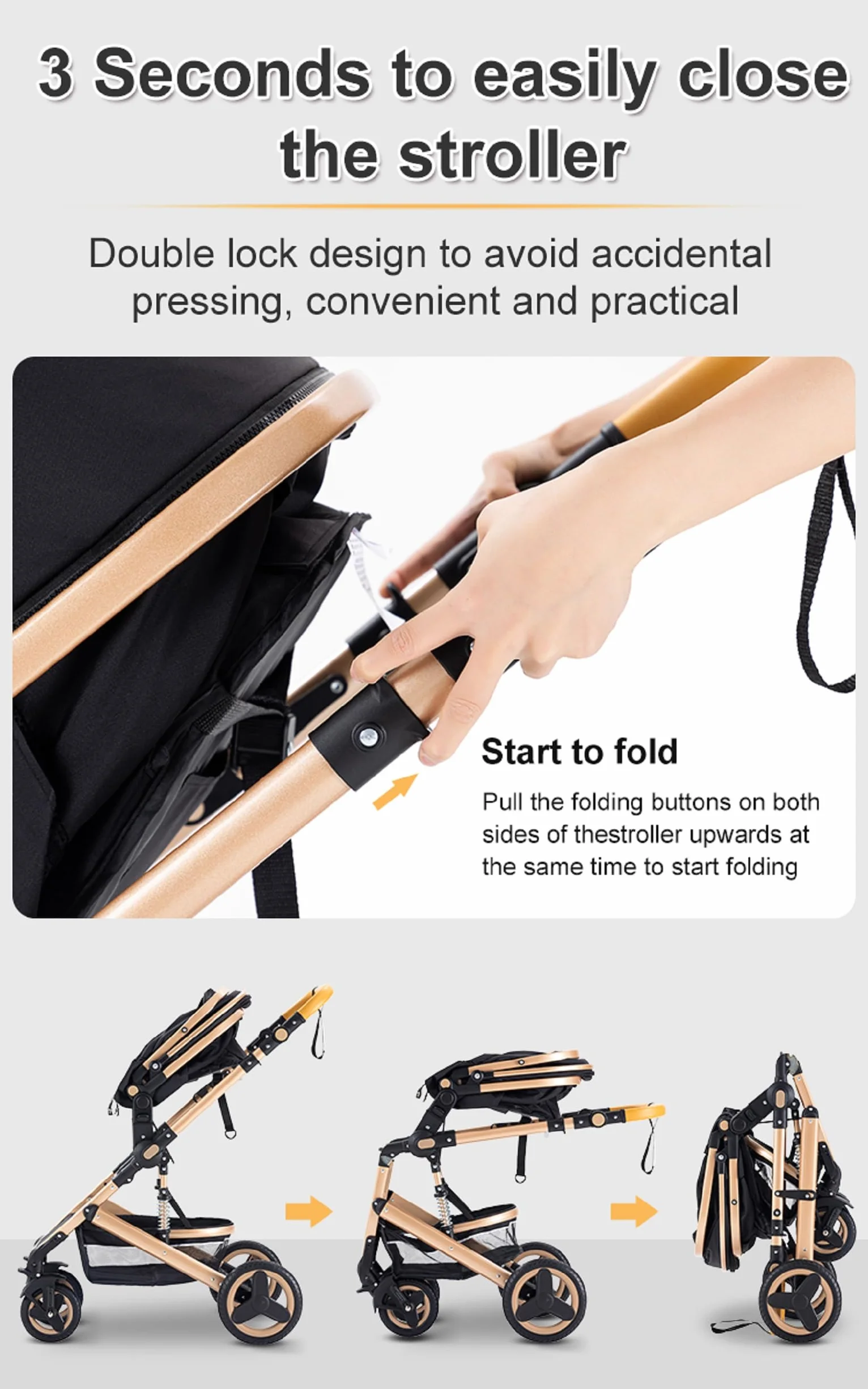 Passeggino 3 in 1 GLOKID Trio con Navicella e Seggiolino, fino a 25 kg, 4 Ruote con Ammortizzatori