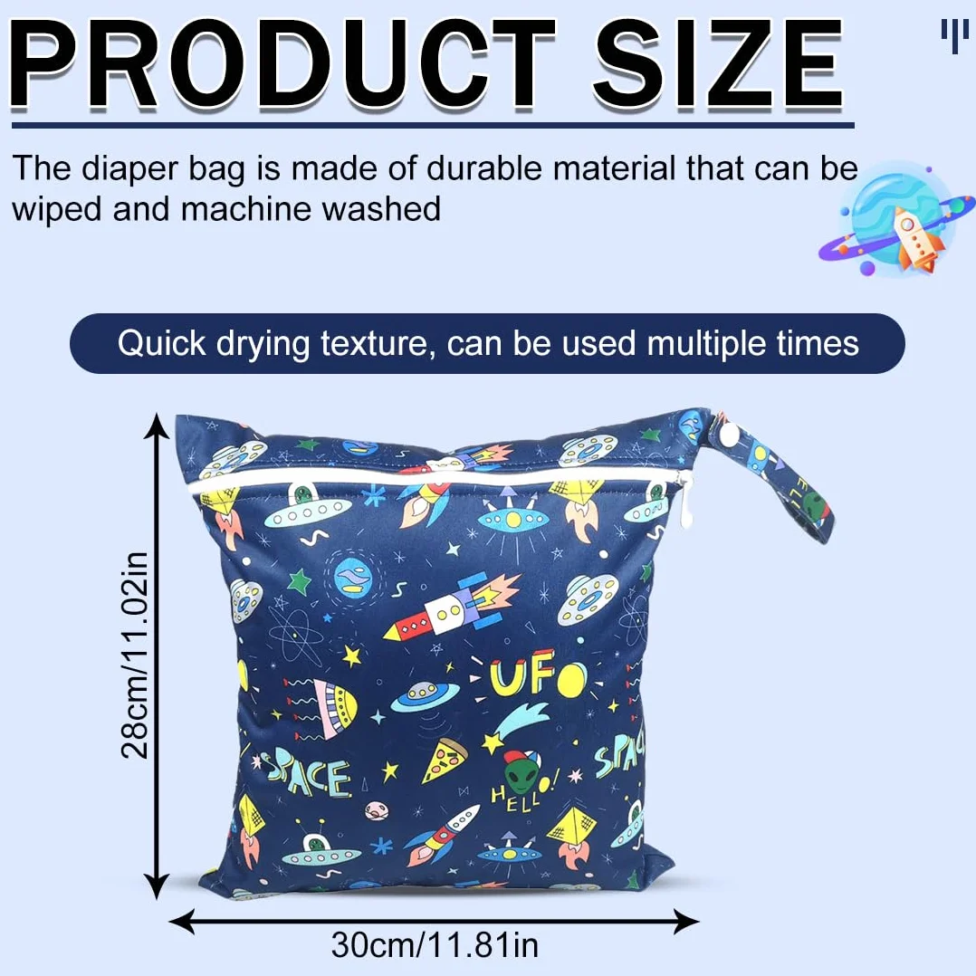 Wet bag pannolini lavabili 2 Pezzi Impermeabile Borsa pannolini Ecologica