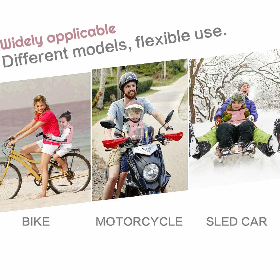Auvstar Cintura di Sicurezza per Moto per Bambini Regolabile con Strisce Riflettenti 1-10 Anni