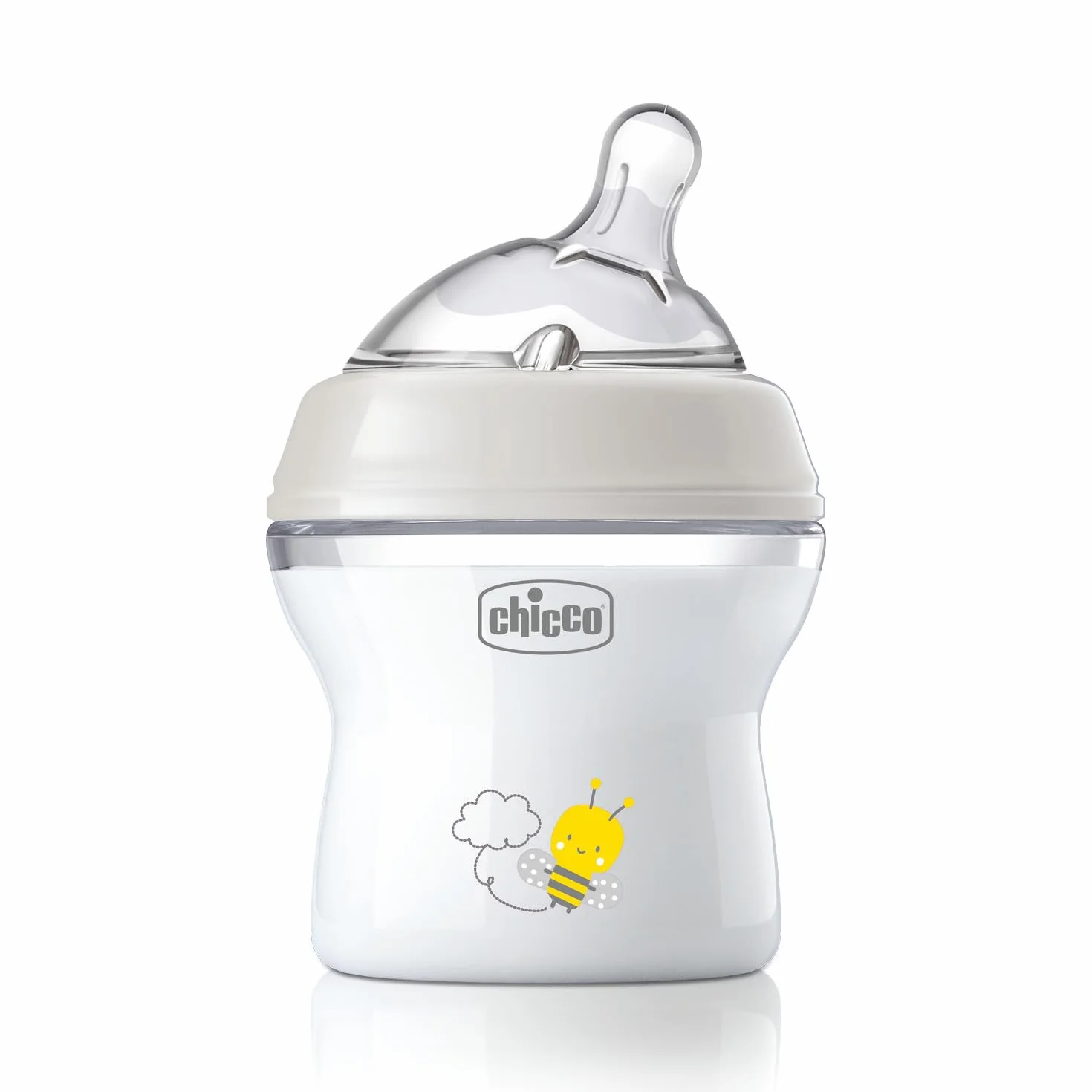 Chicco Natural Feeling Biberon Anticolica 0 Mesi+ 150 ml, Tettarella in Silicone Morbida, Flusso Lento, Colore Neutro