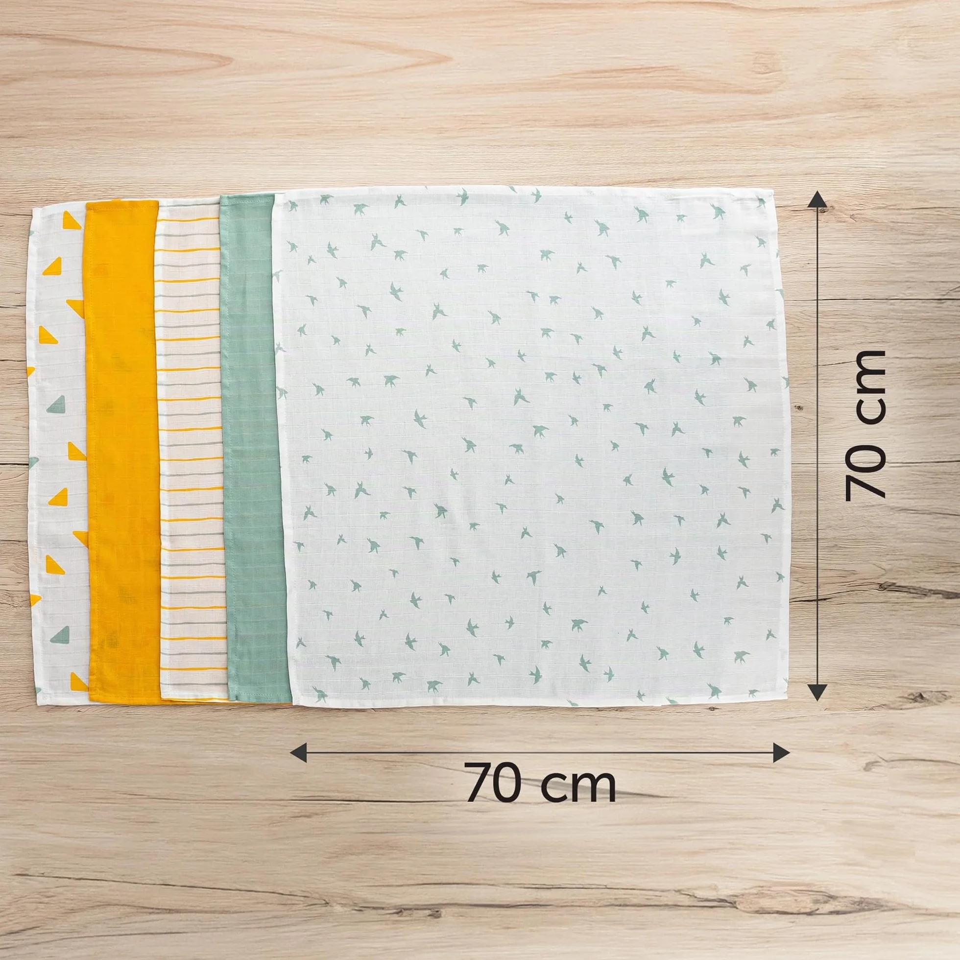 LaLoona pannolini di garza 70x70 cm 100% cotone Oeko-TEX 100 confezione 3 pezzi
