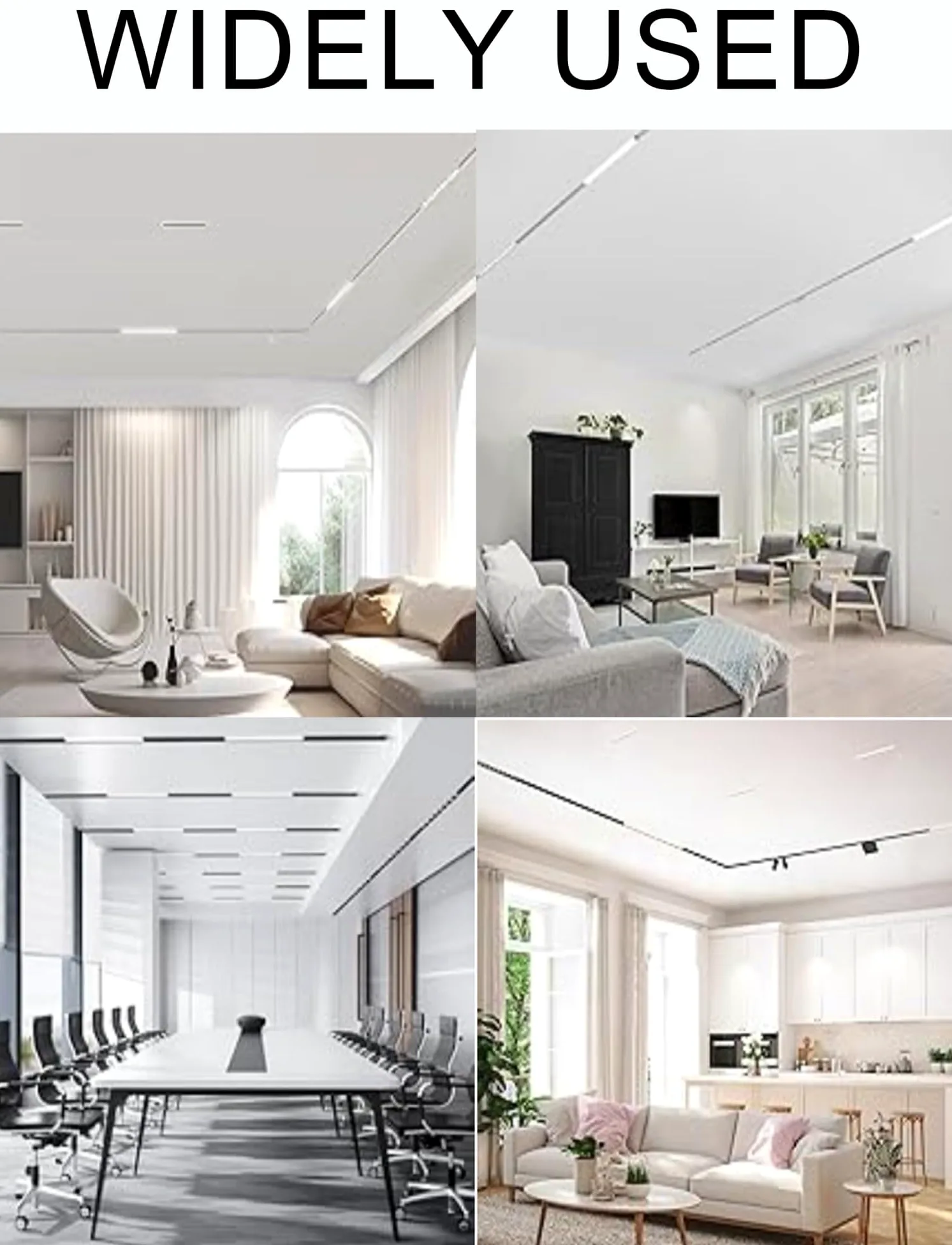 Binario magnetico da incasso per luci LED, plafoniera in alluminio per soggiorno, bagno, cucina, studio, ufficio, negozio, soluzione di illuminazione versatile