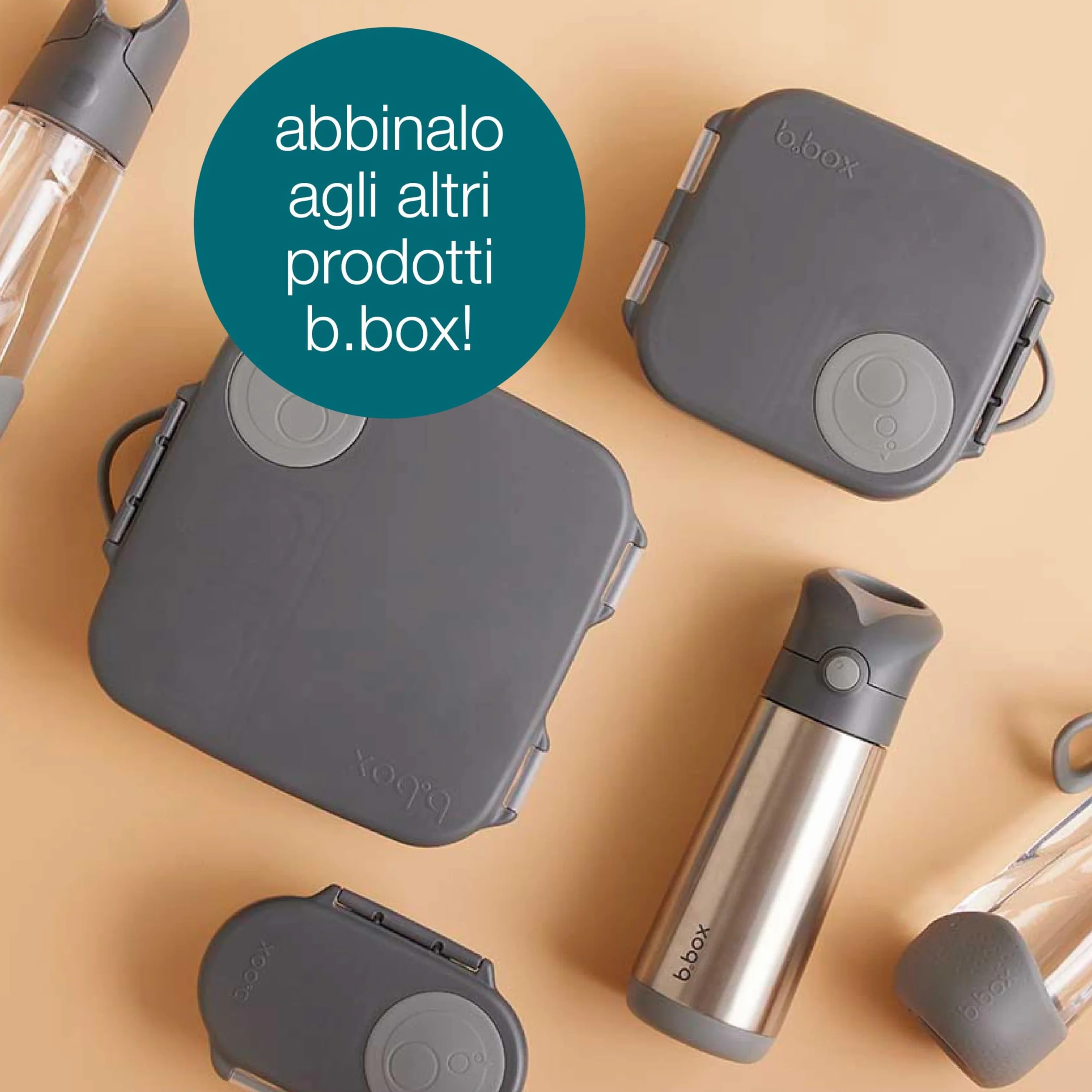 b.box Porta Merenda Mini Bento Box 2 Scomparti a Prova di Perdite Lunch Box Bambini Senza BPA