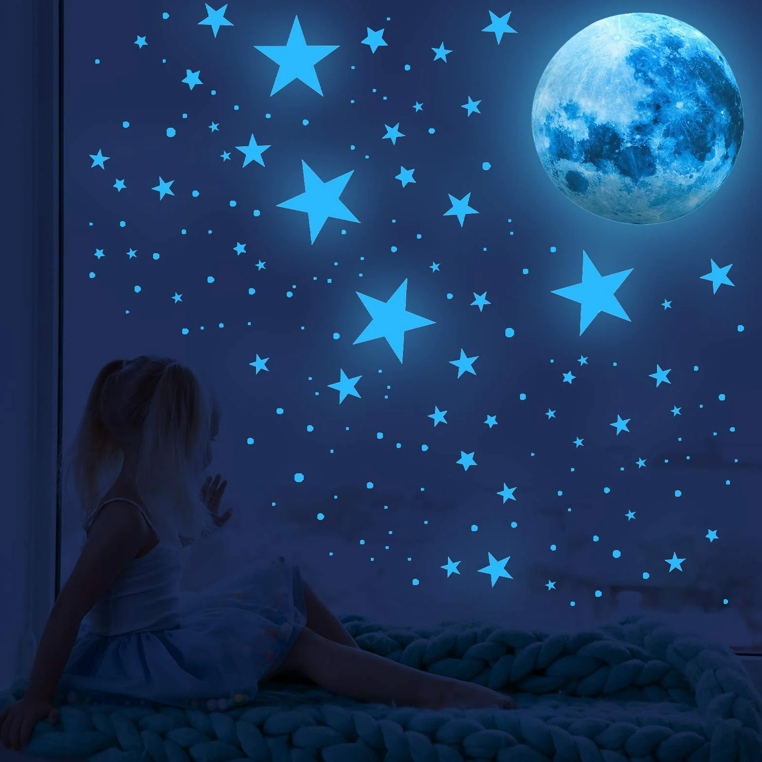 Stelle Fluorescenti Adesive Soffitto Adesivi Murali Bambini Decorazione Parete 498PCS