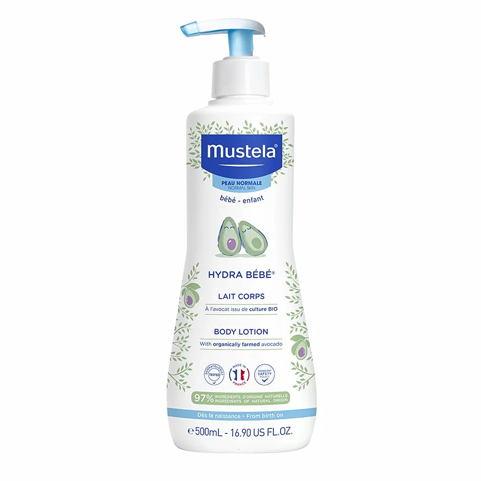 Mustela Hydra Bébé Latte corpo idratante al perseose d'avocado e vitamina E 500ml - 97% ingredienti origine naturale
