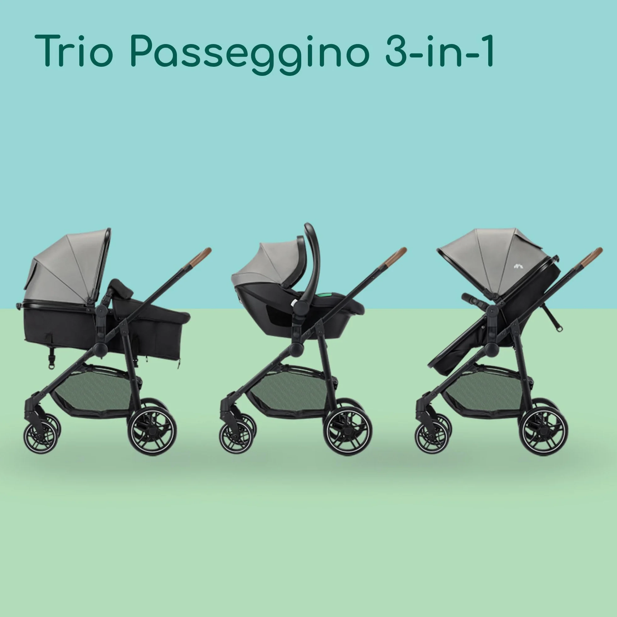 Bebeconfort Haze Trio Lux Passeggino Trio 0-4 anni 22 kg 2 in 1 Tinted Grey