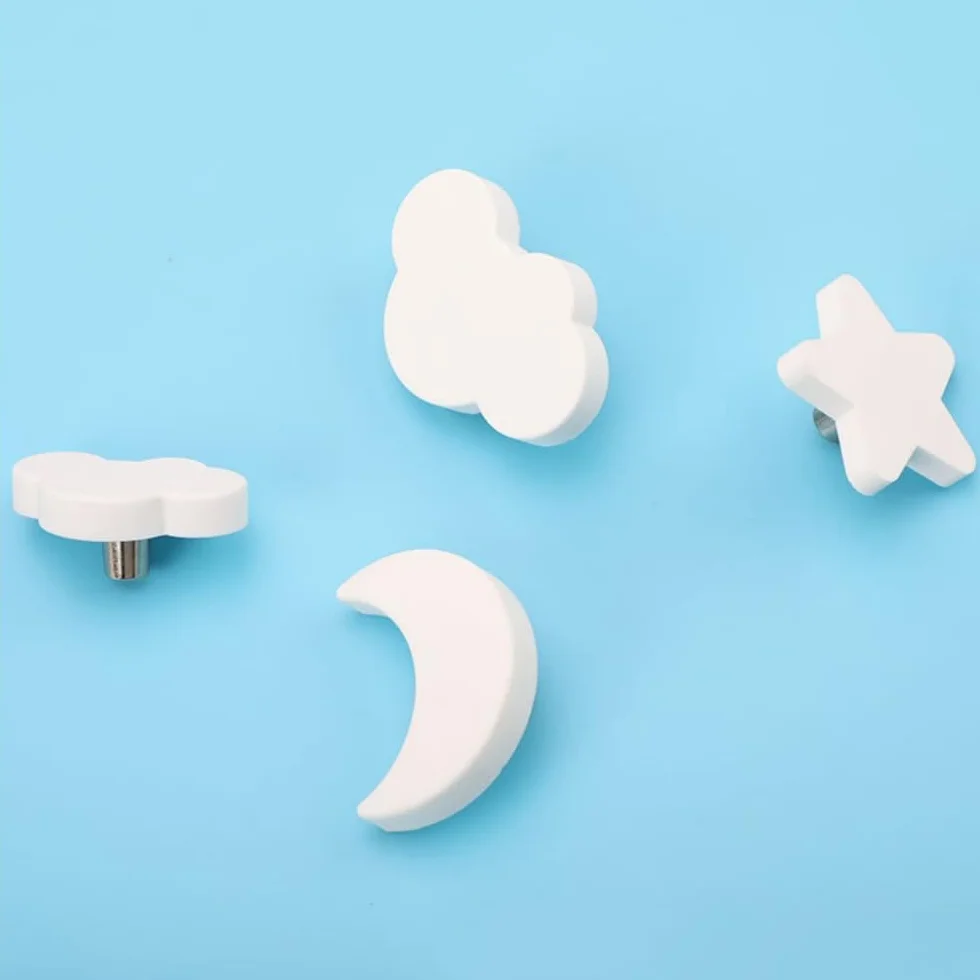 Maniglie per mobili da cucina 9 pezzi gomma morbida anticollisione pomelli bambini stelle luna nuvole cassetti sicurezza bambino Blu
