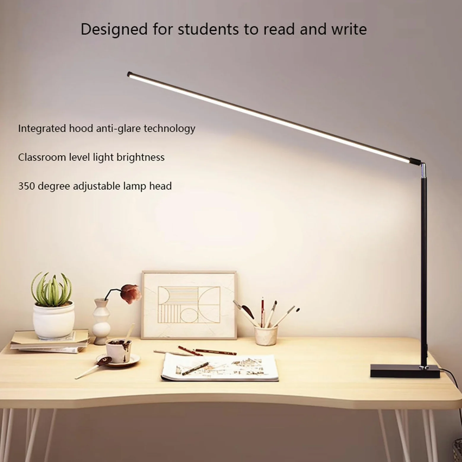 LEDs Luce da Lettura Lampada da Scrivania Luce Lettura Libro Notturna 3 Modalità di Temperatura Colorei Dimmerabile Senza Livelli,Braccio Luminoso Rotante a 350 Gradi per Lettura/Lavoro/Viaggi