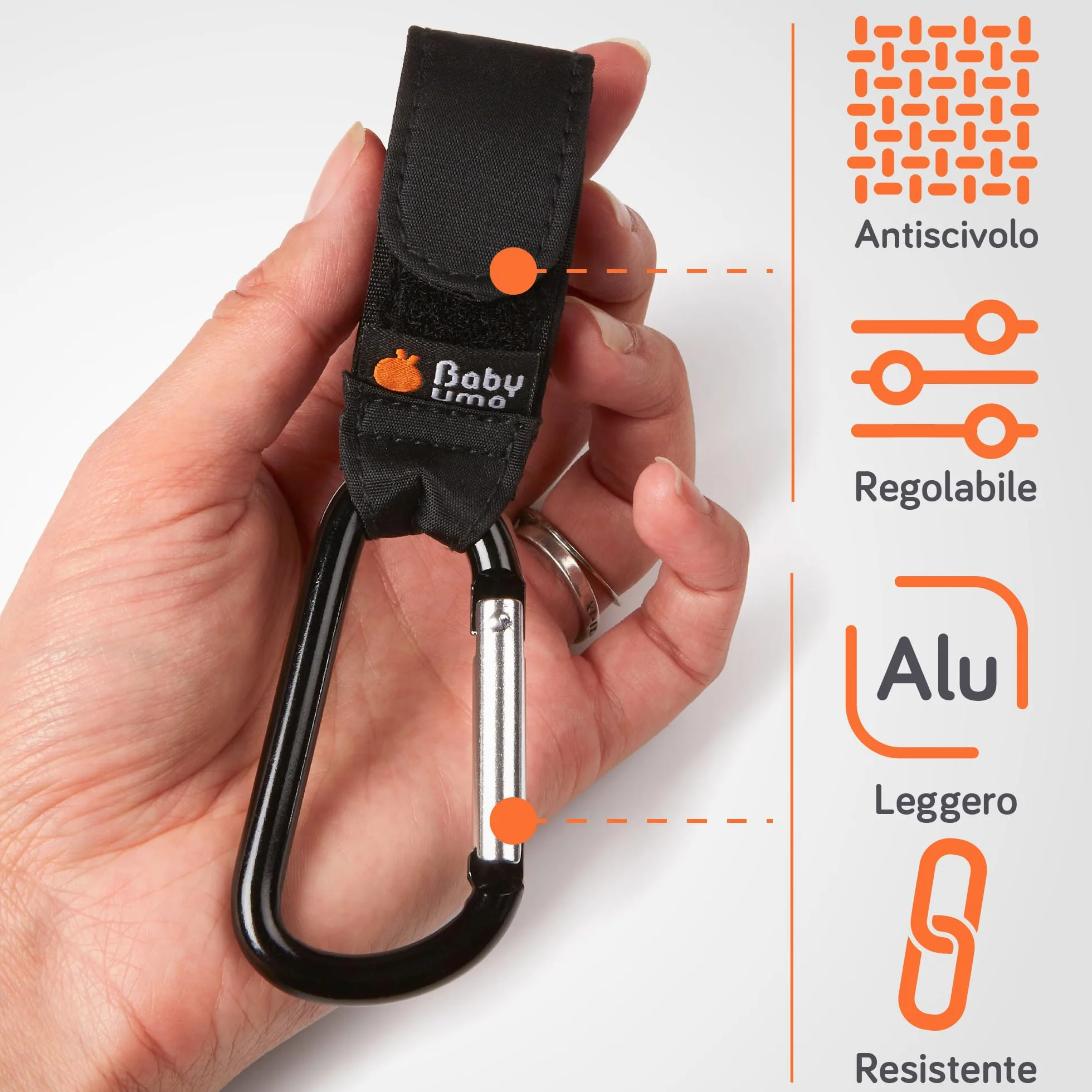 Baby Uma Ganci per Passeggino Porta Borse Universali Antiscivolo Fino a 5 kg Accessori Neonato