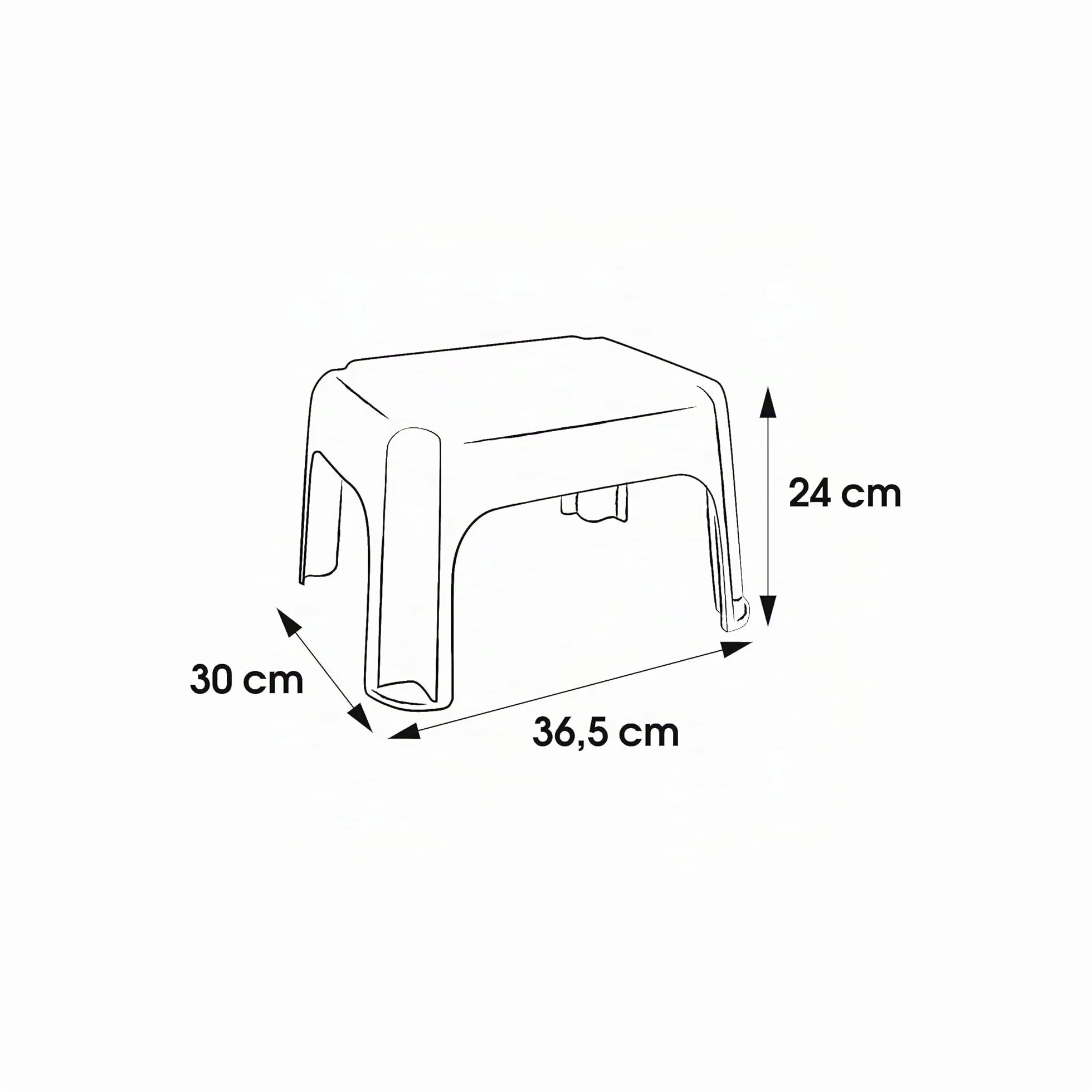 Keeper Scaletta antiscivolo plastica PP 36,5x30x24 cm srebrny