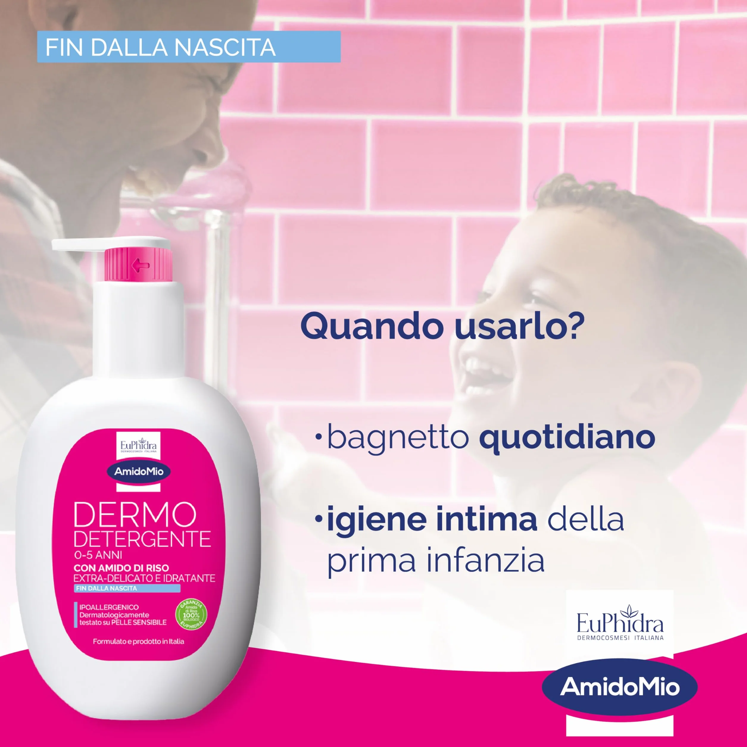 Euphidra AmidoMio Dermo Detergente 0-5 anni 400 ml pelle sensibile